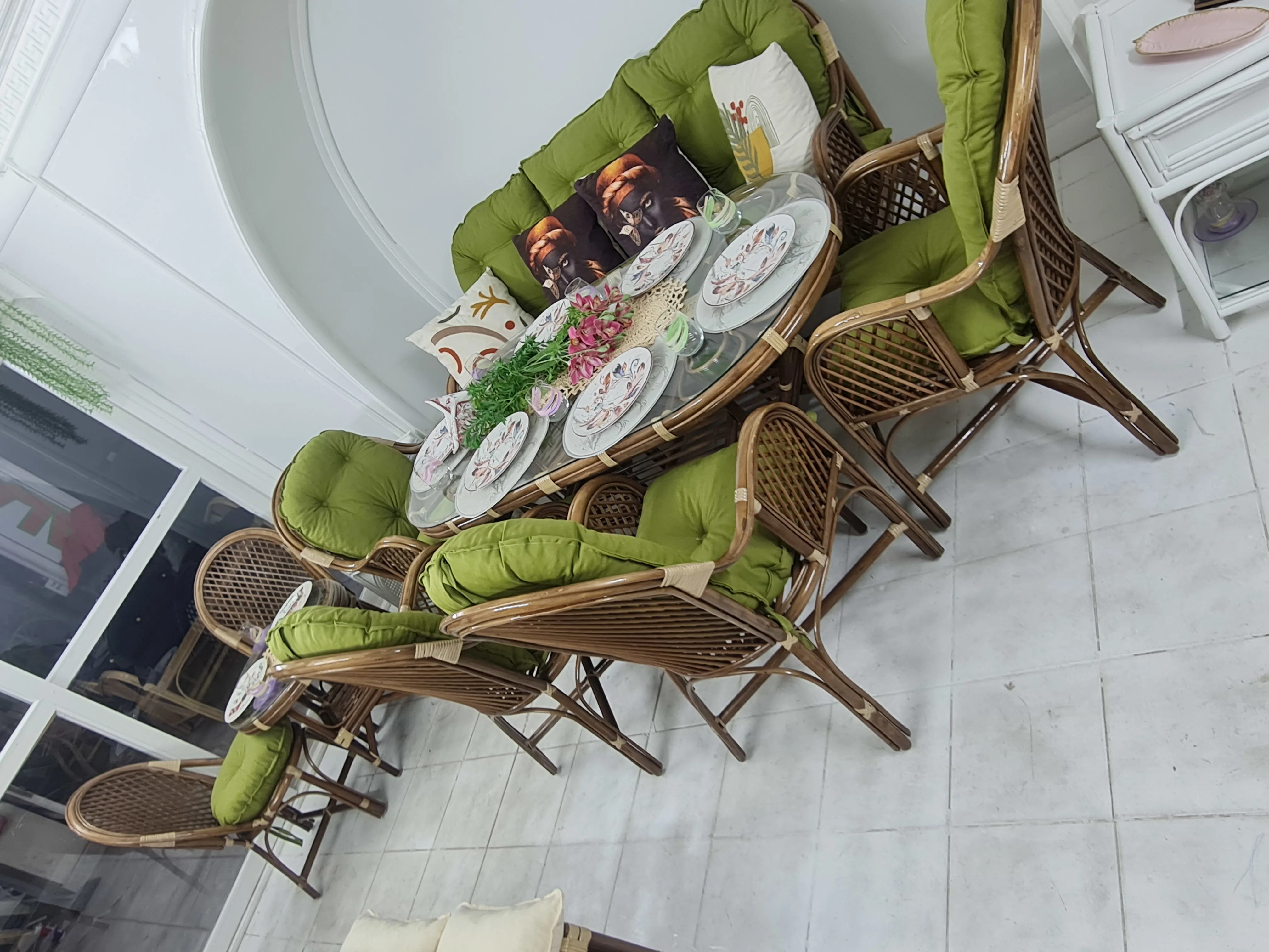 Adapazarı bambu cam balkon salon takımı