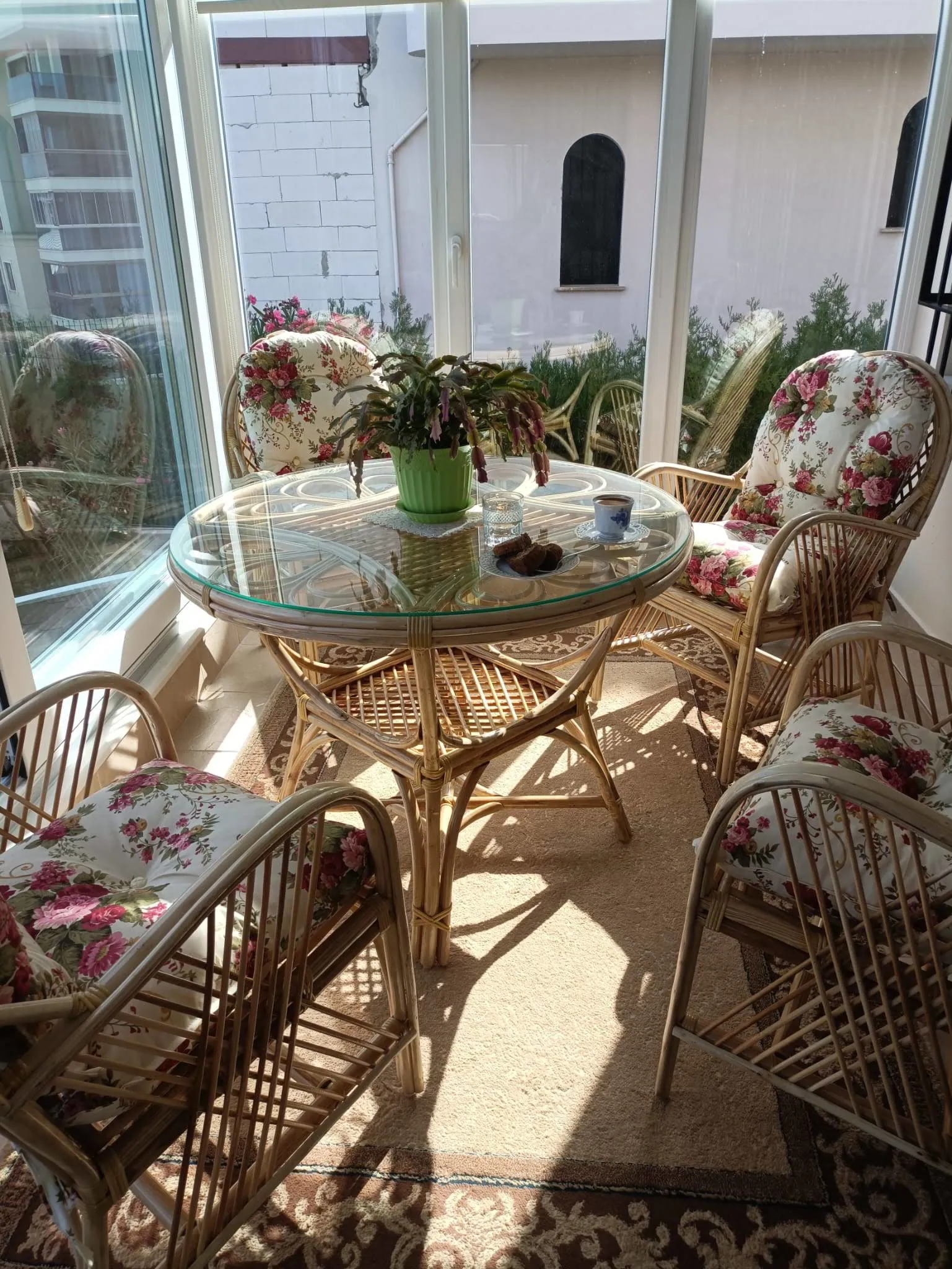 Ankara Bambu Balkon Bahçe Mobilya Monica 4 Kişilik Takım 