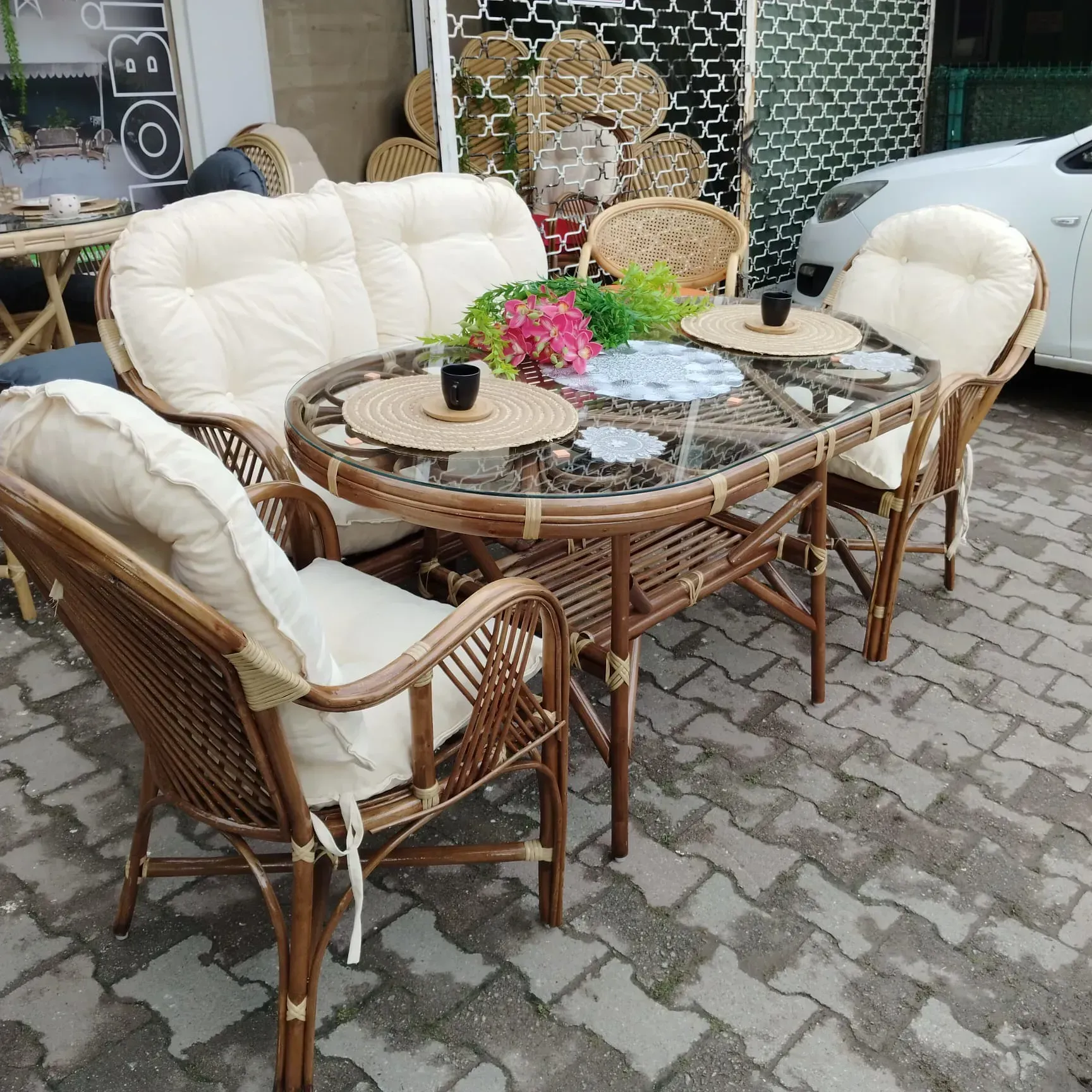 Ankara Bambu Balkon Bahçe Ramona 5 Kişilik Takım 