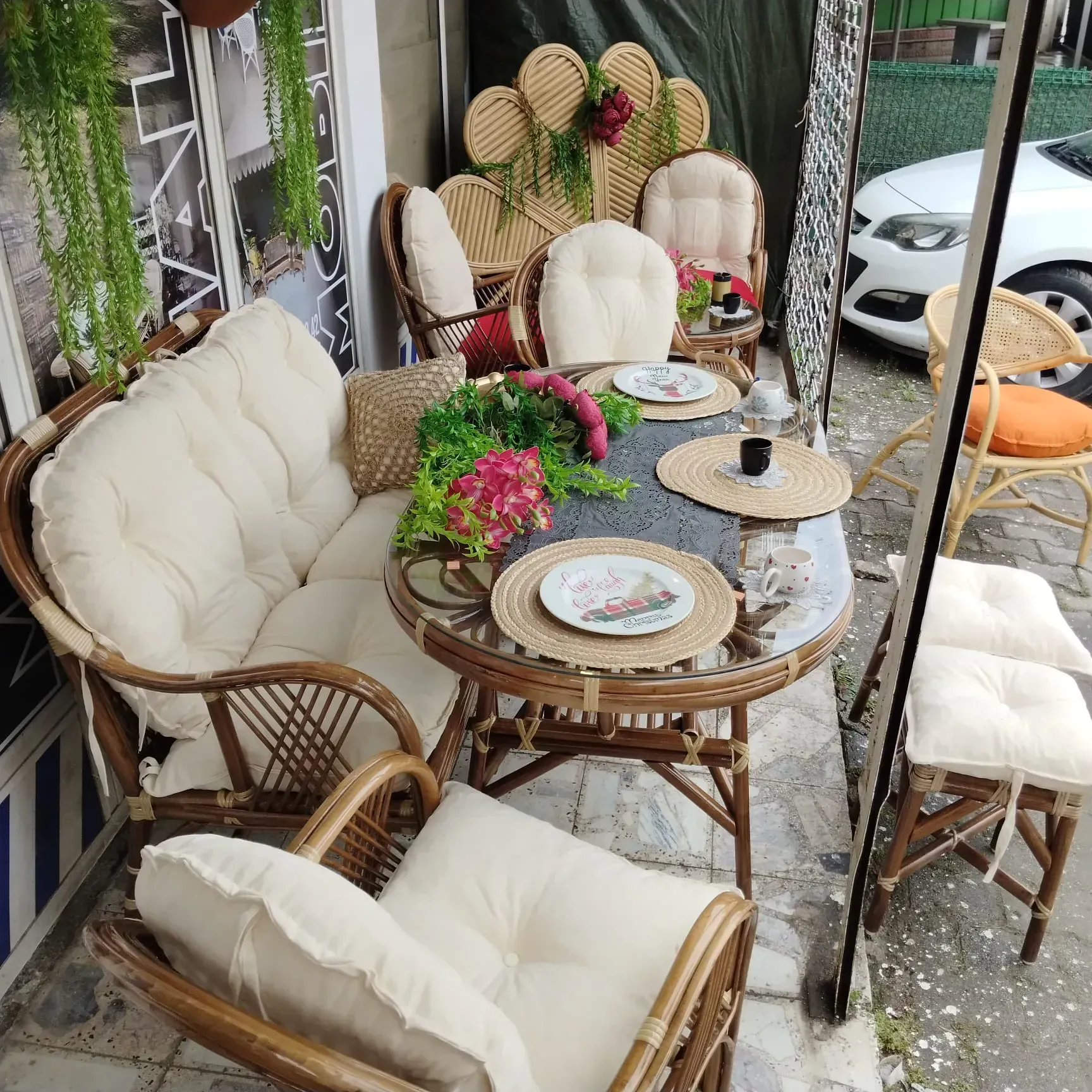 Ankara Bambu Balkon Bahçe Ramona 5 Kişilik Takım 