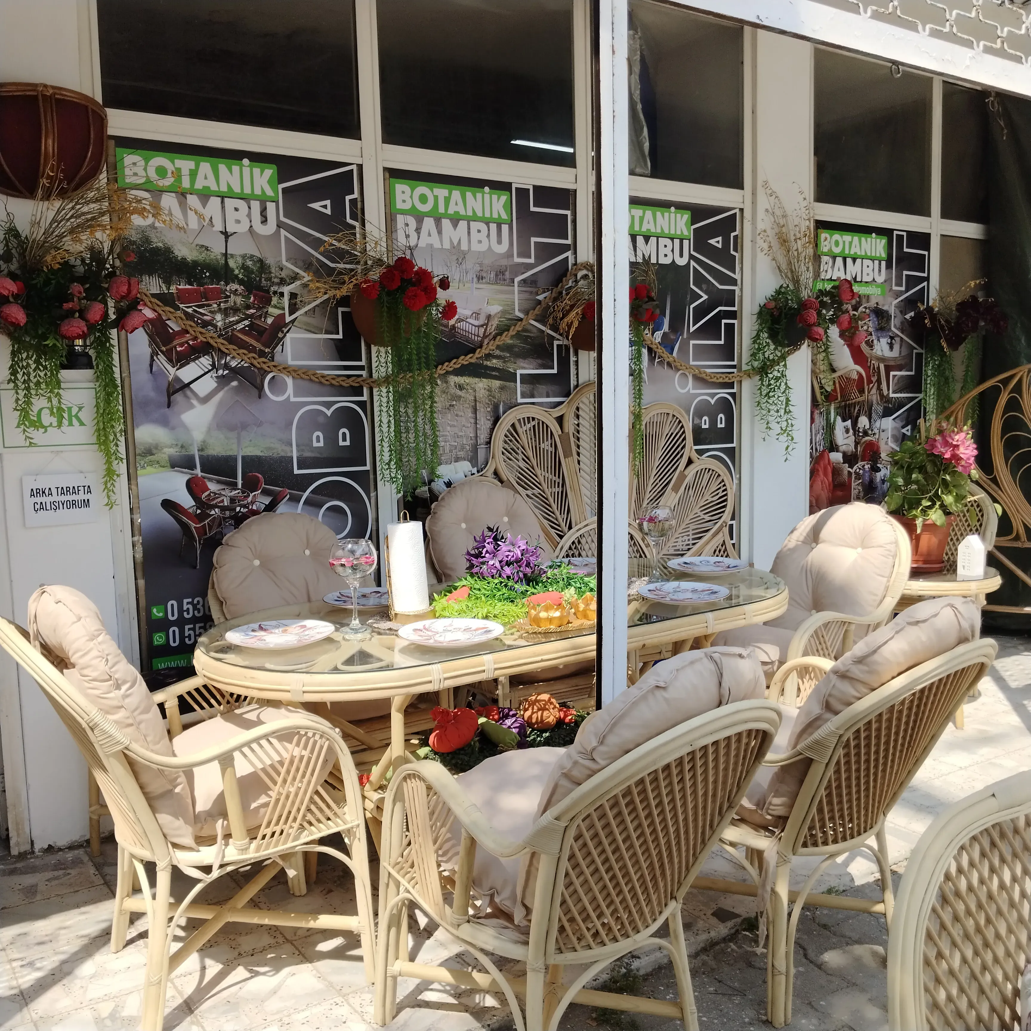 Ankara Bambu Balkon Bahçe Ramona  6 Kişilik Takım 