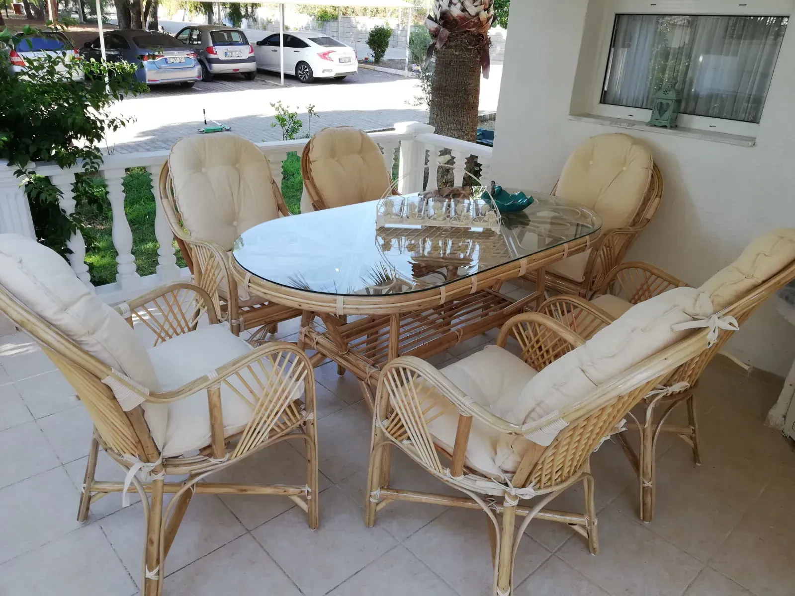 Ankara Bambu Balkon Bahçe Ramona  6 Kişilik Takım 