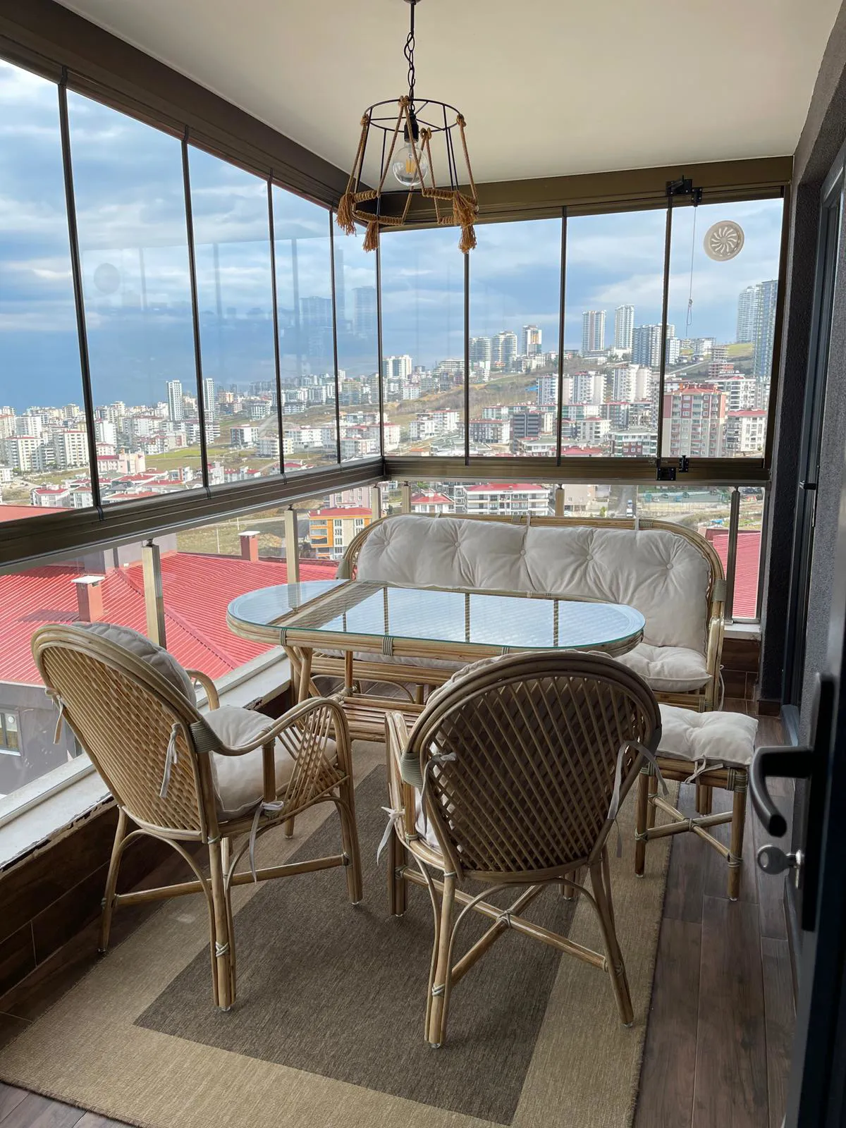Ankara Bambu Balkon Bahçe Ramona  Takımı 5 Kişilik