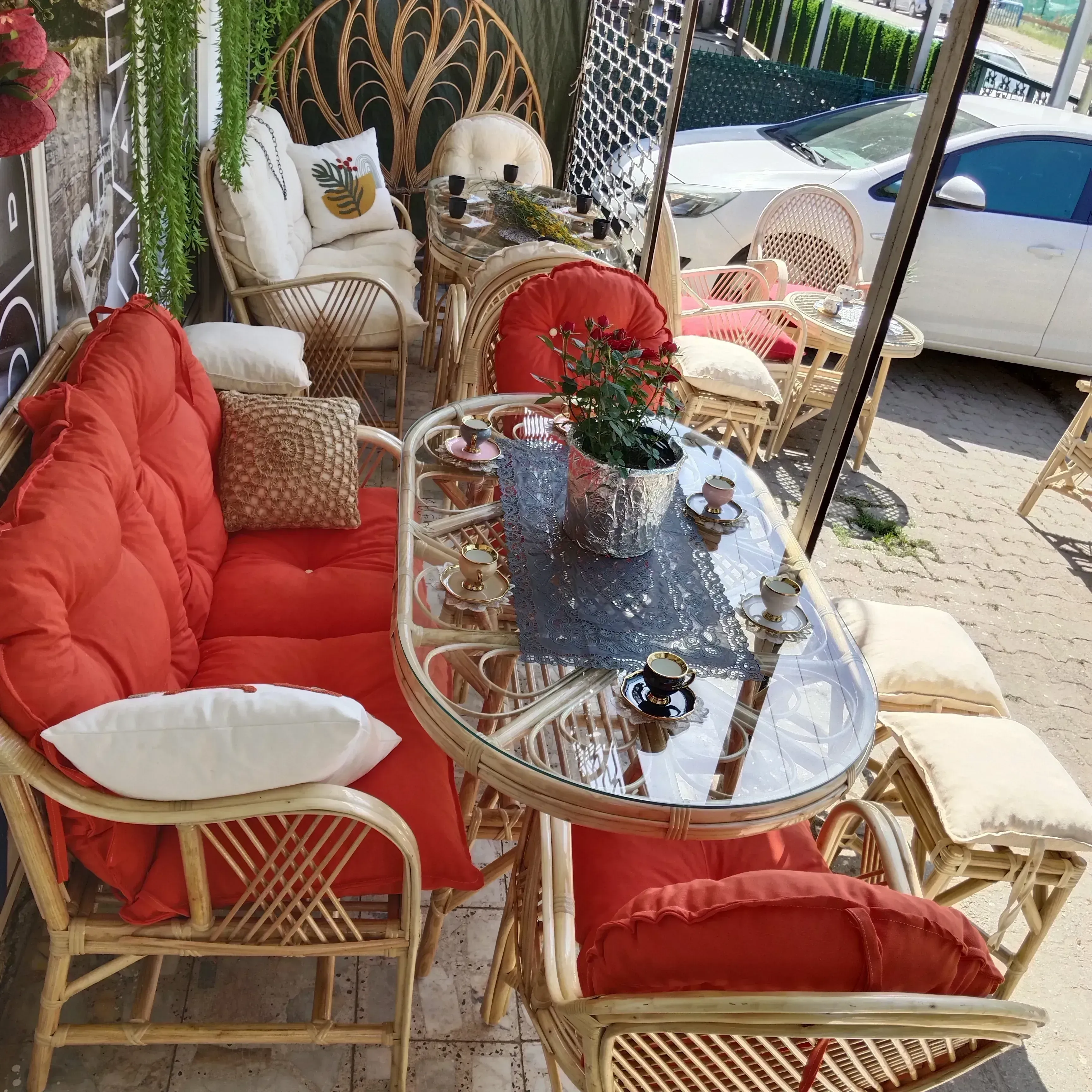 Ankara Bambu  Balkon Bahçe Ramona Takımı 4 Kişilik 