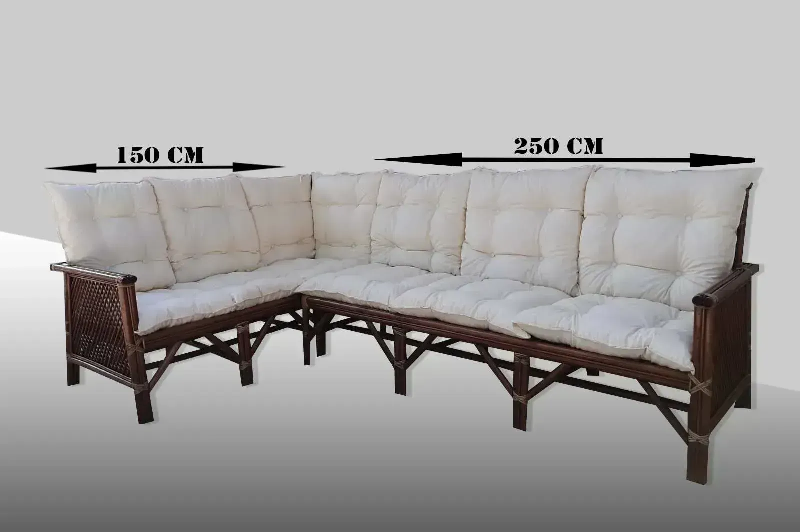 Bursa bambu balkon köşe takımı