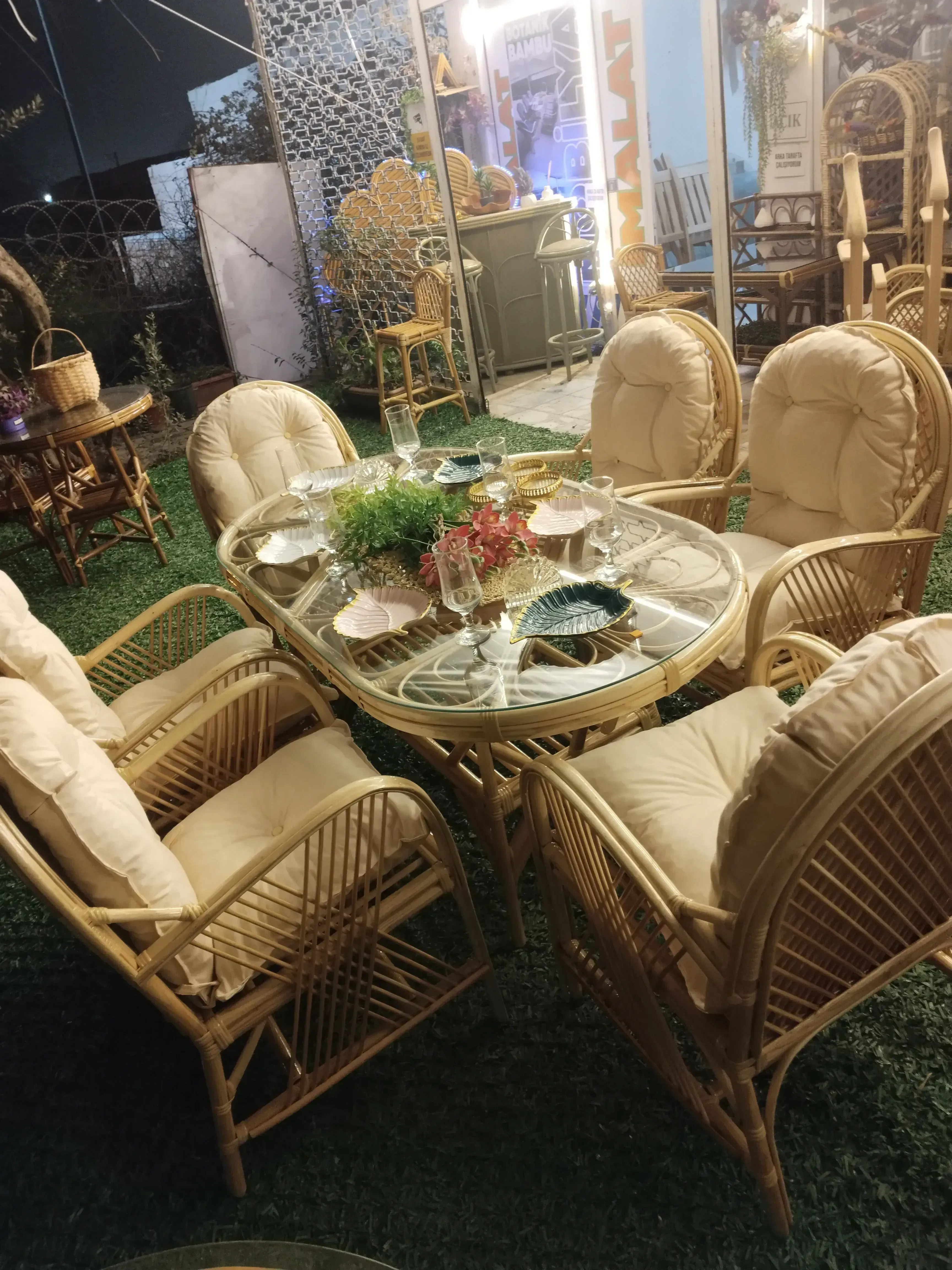 Giresun bambu mobilya teras takımı
