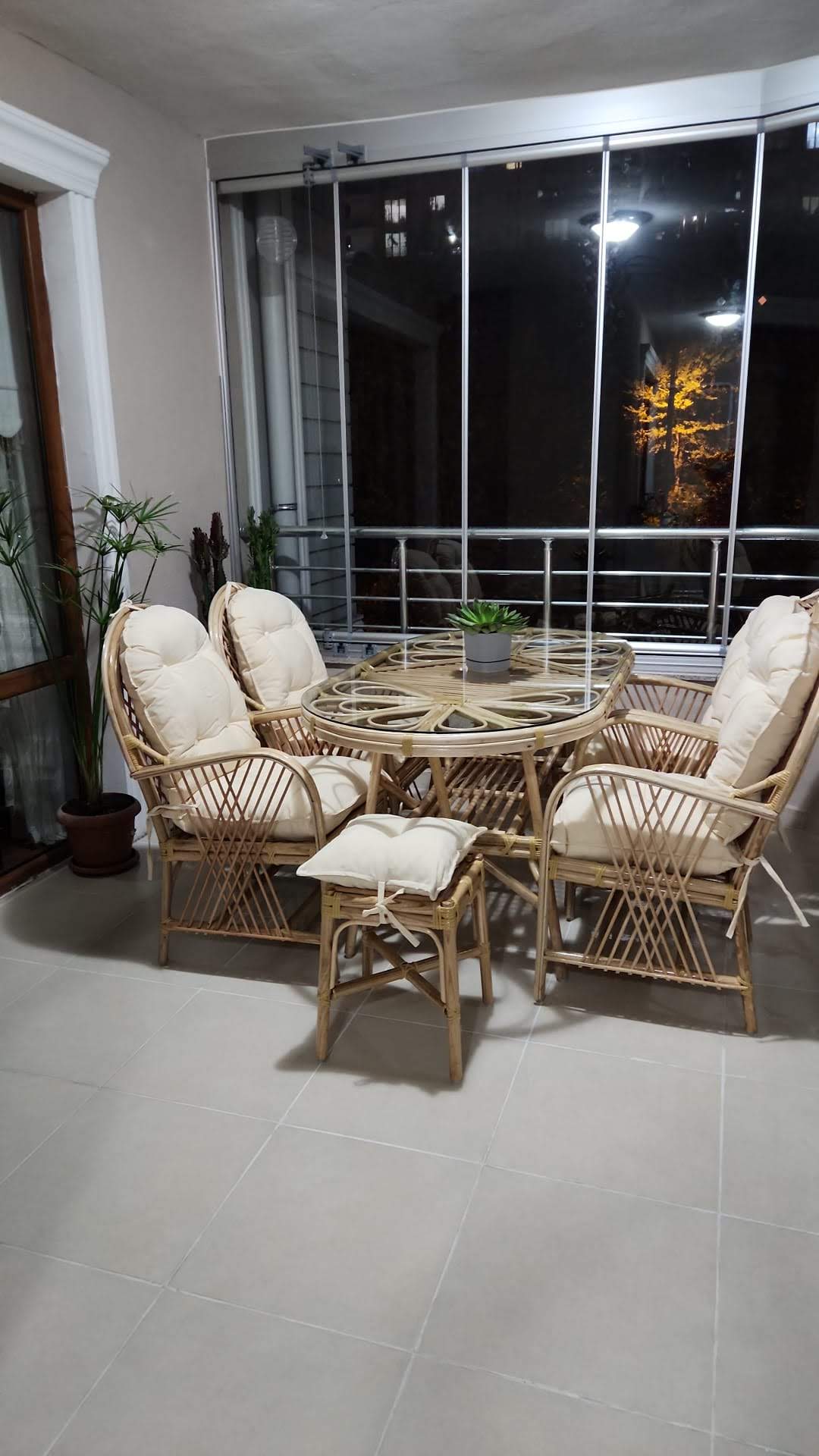 İzmir Bambu Bahçe Balkon Mobilyaları 4 Kişilik