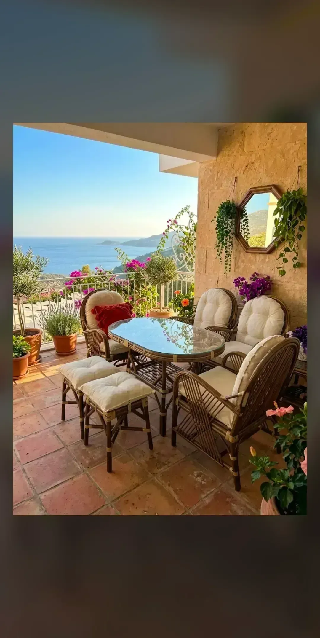 Kocaeli 4 adet.Monica bambu sandalye ceviz rengi, cam balkon teras