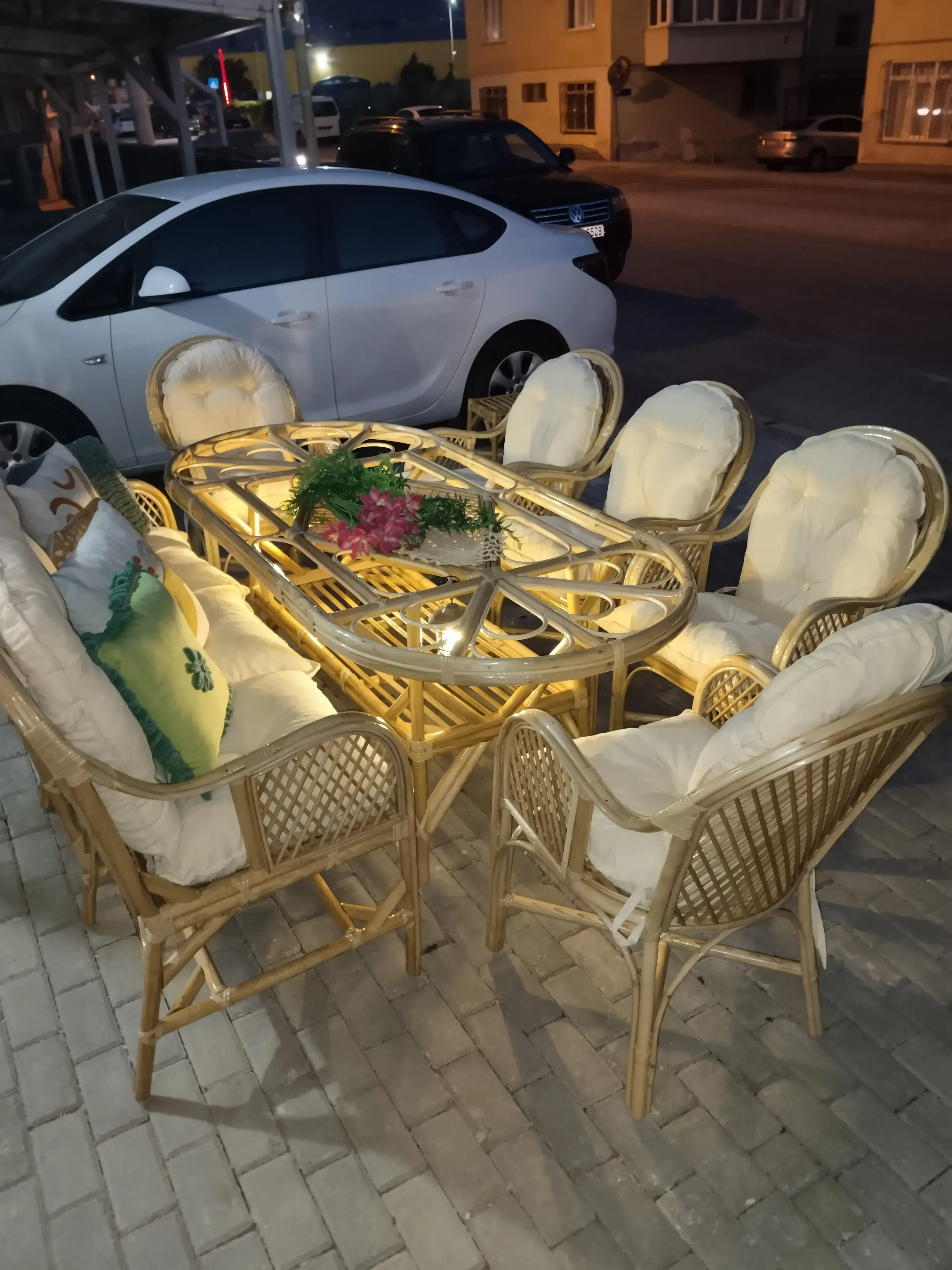 Kocaeli Bambu Balkon Bahçe  Ajurlu Ramona Takımı 6 Kişilik 