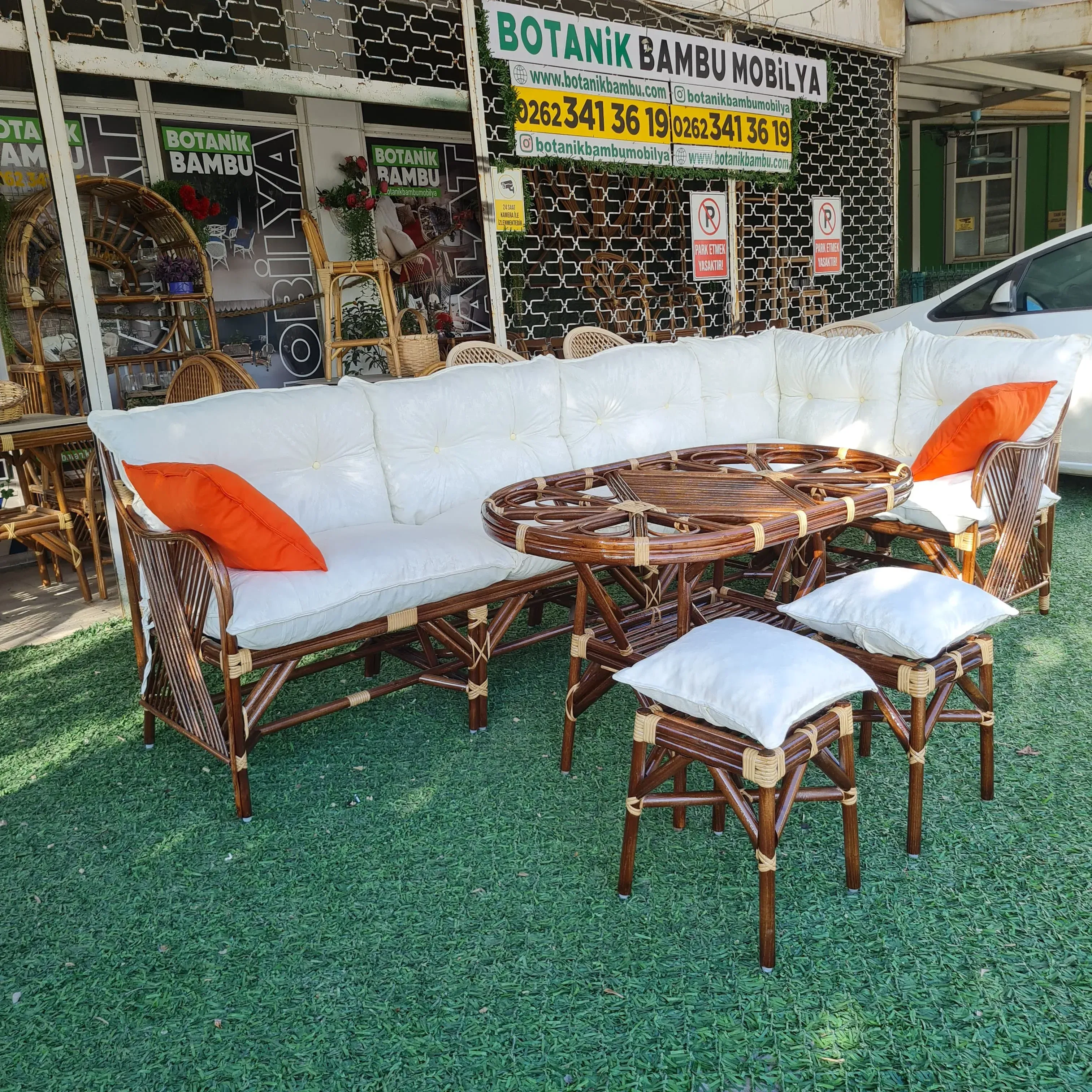 Kocaeli bambu bahçe mobilya köşe takımı