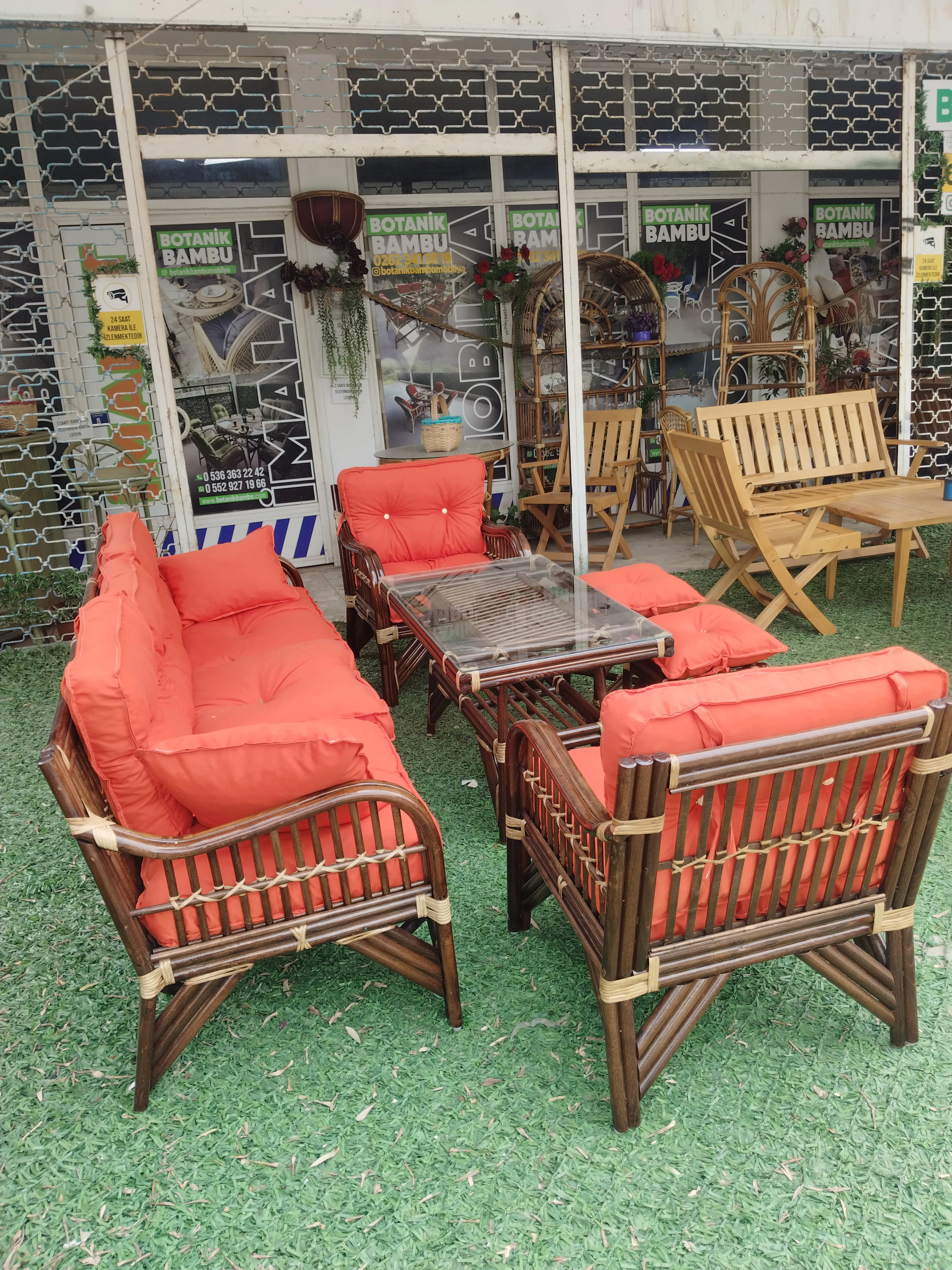 Kocaeli bambu salon oturma grubu 5 kişilik