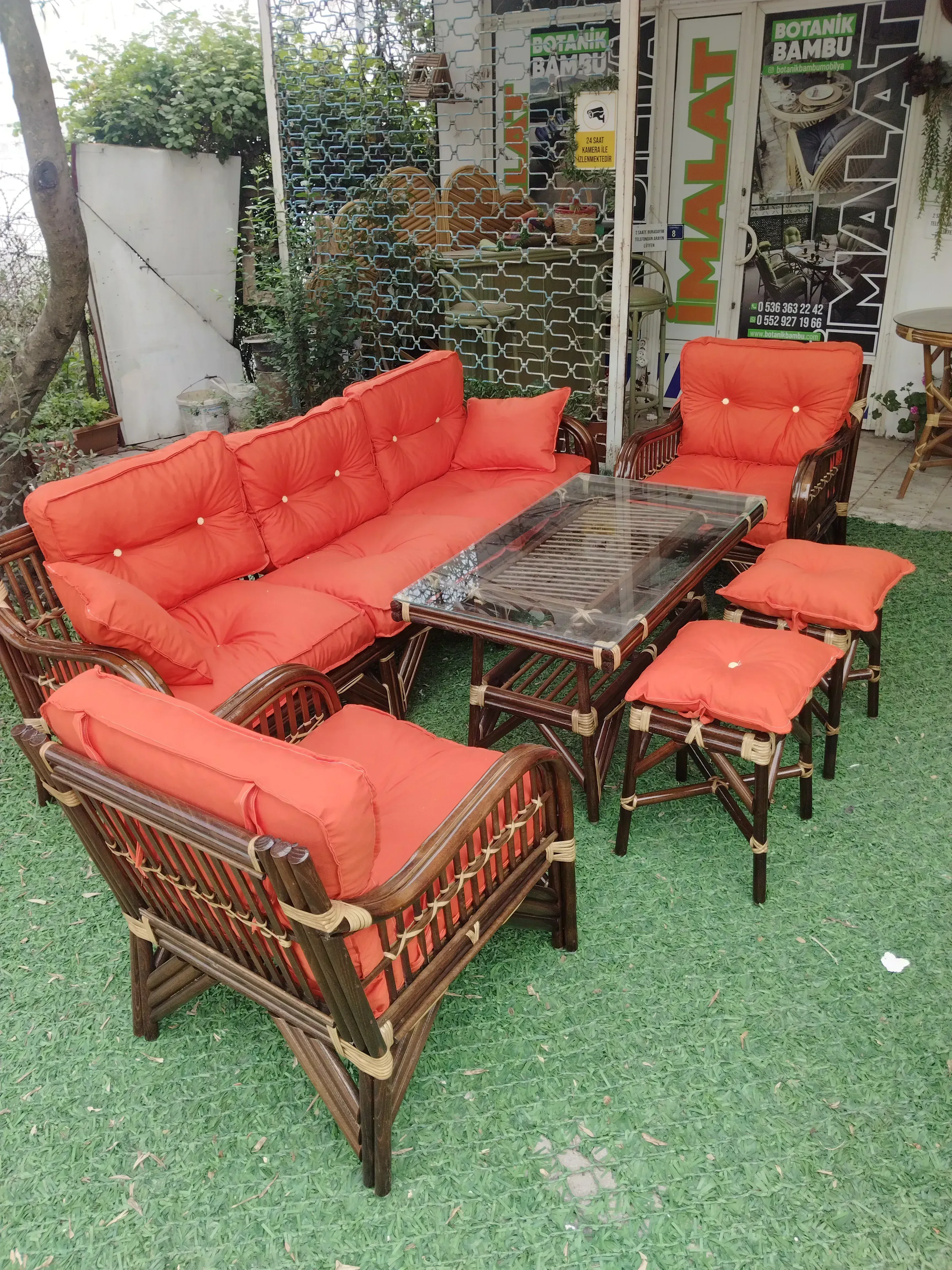 Kocaeli bambu salon oturma grubu 5 kişilik