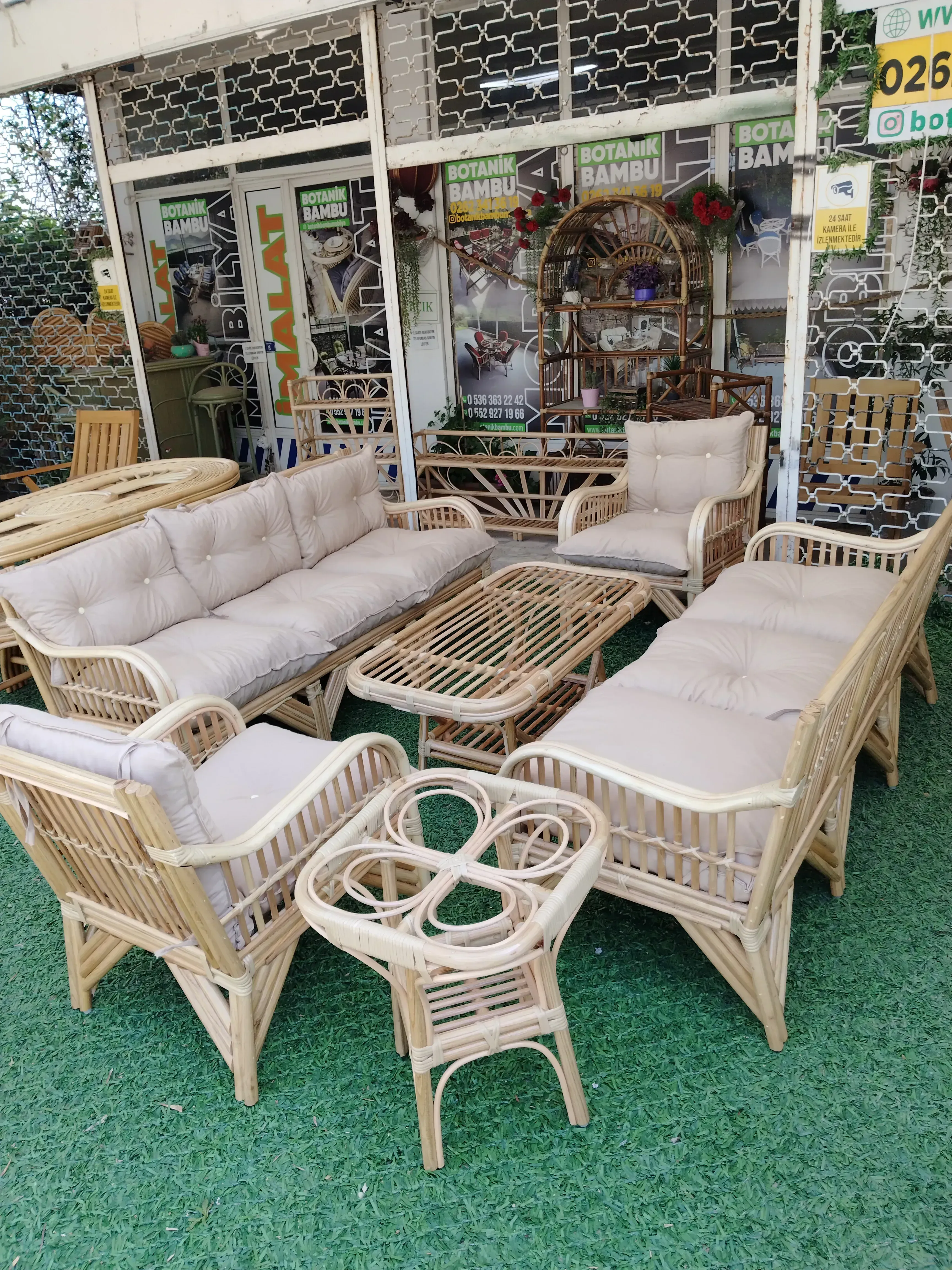 Kocaeli bambu salon oturma grubu 8 kişilik