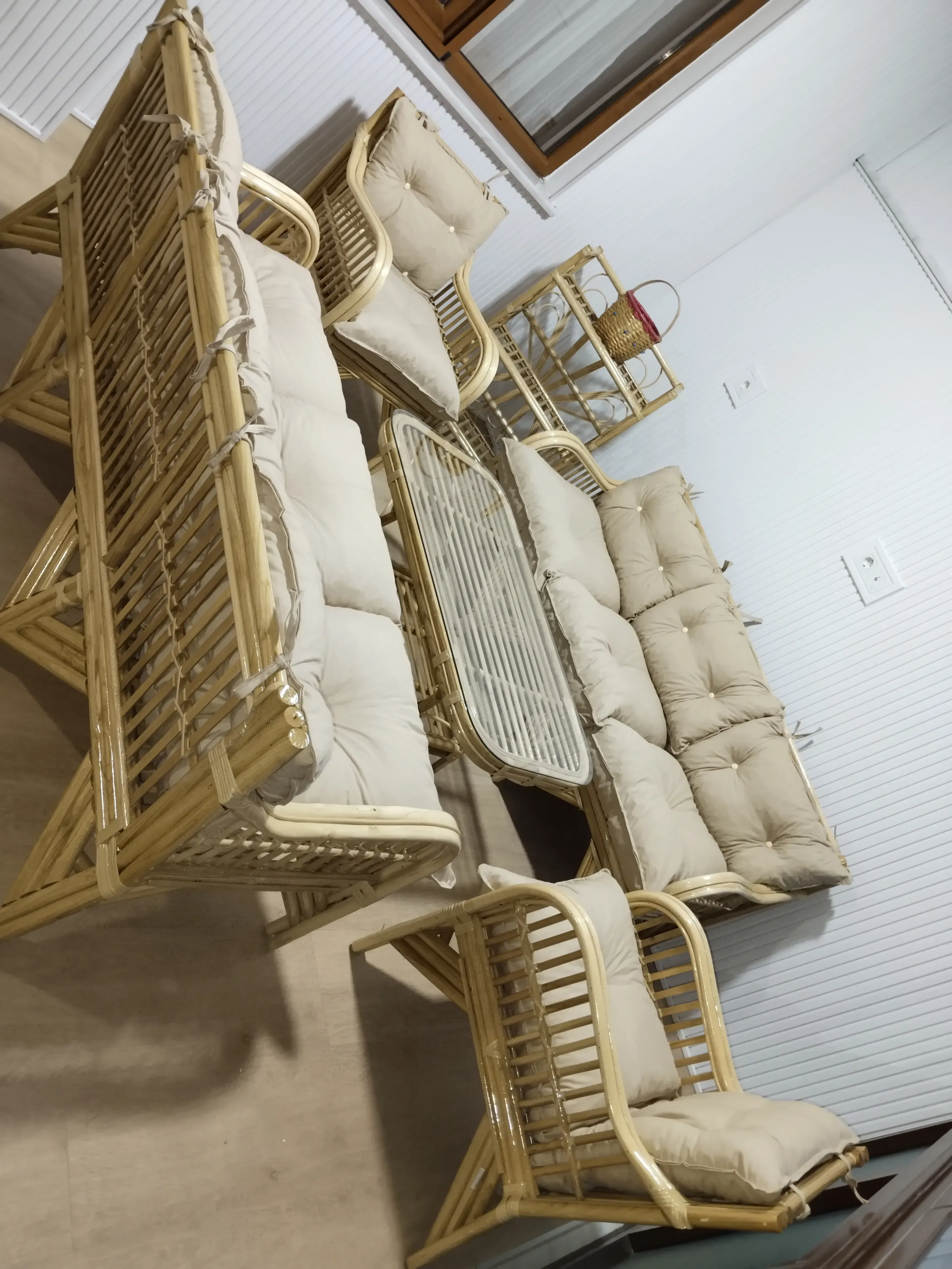 Kocaeli bambu salon oturma grubu 8 kişilik