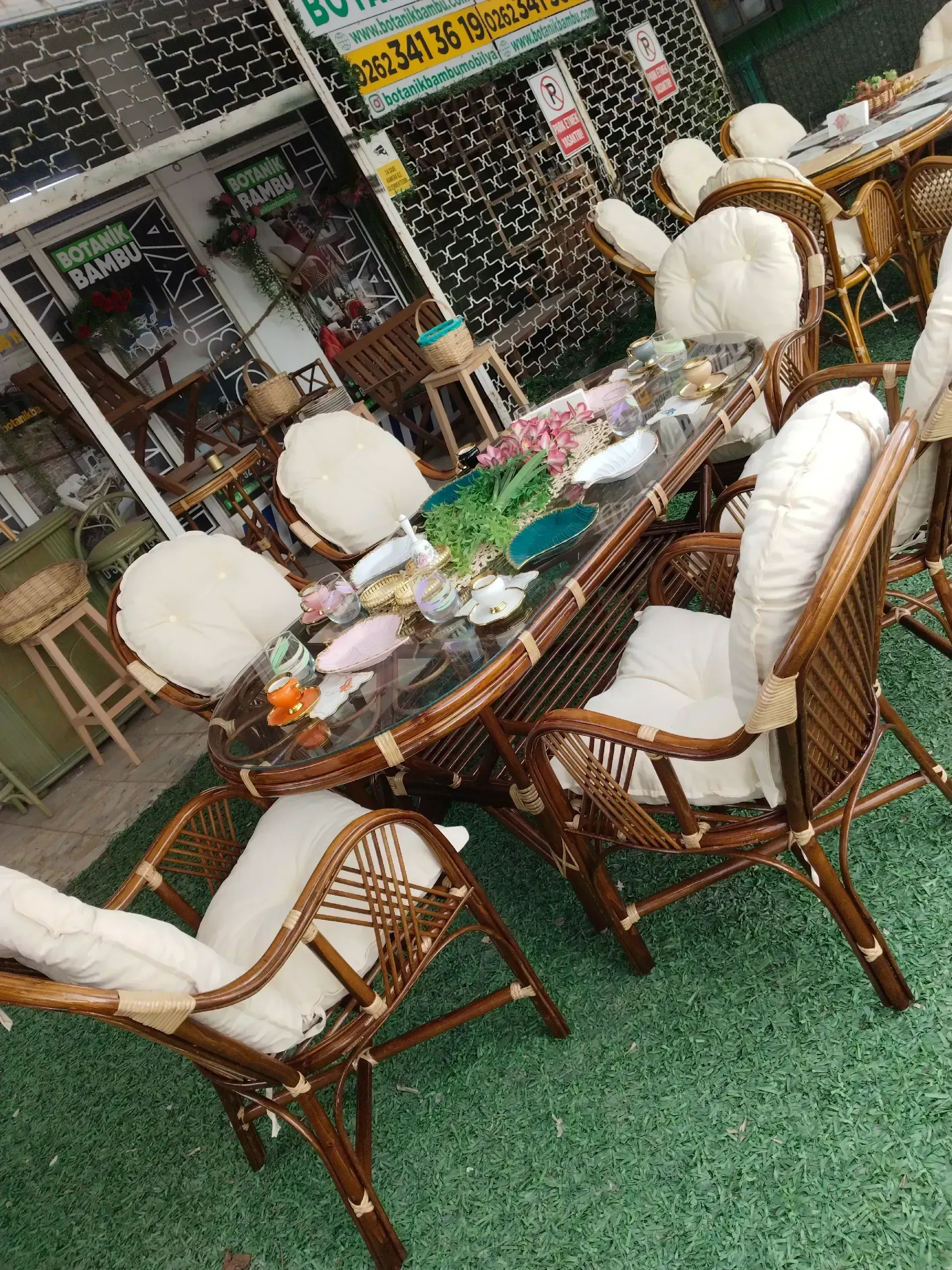 Kocaeli bambu teras balkon takımı