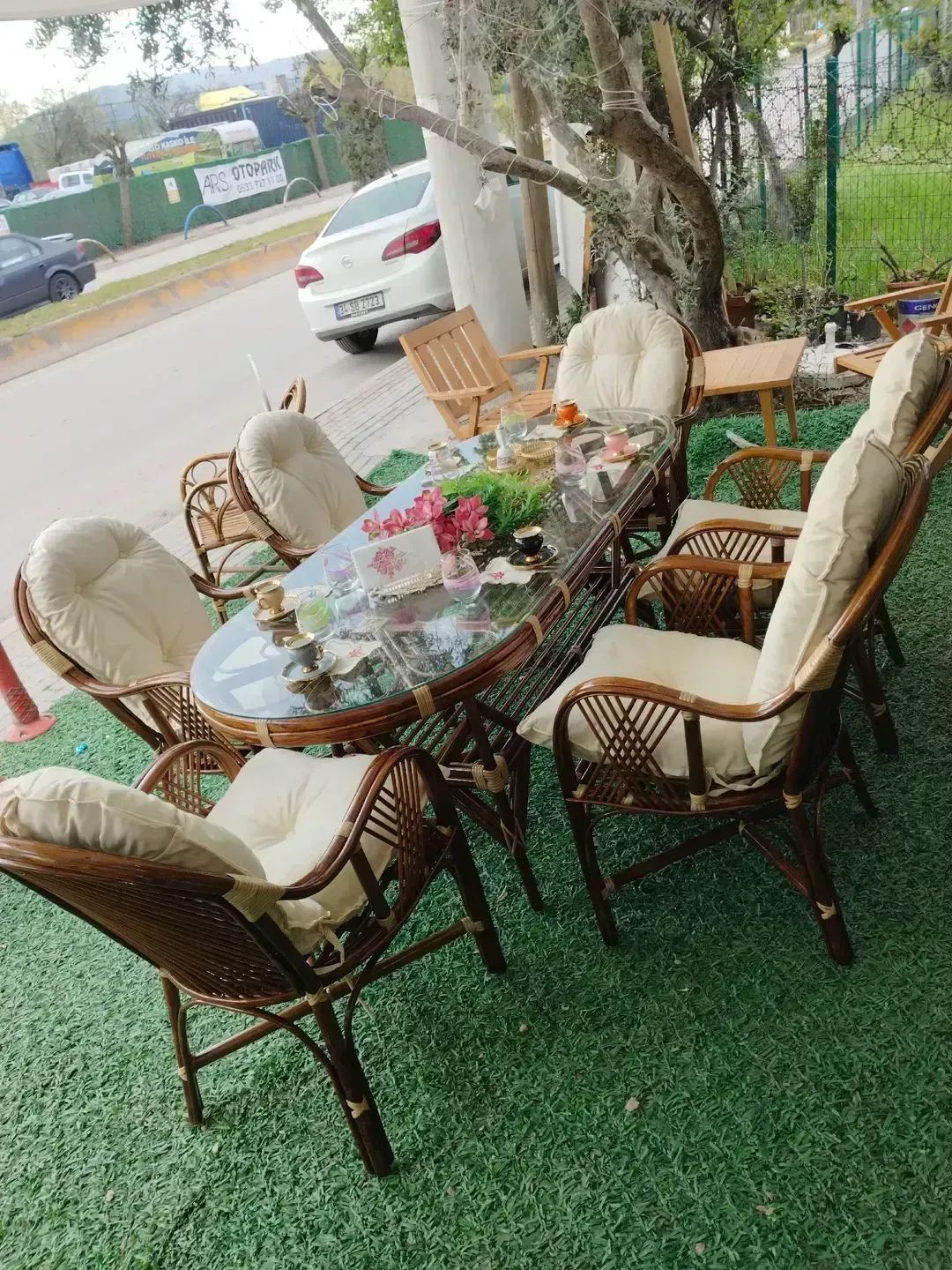 Kocaeli bambu teras balkon takımı