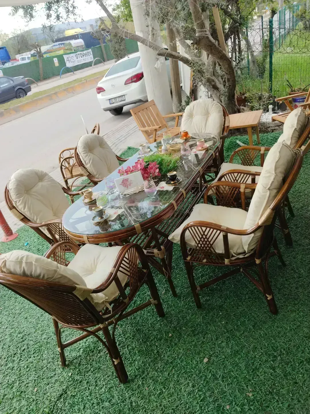 Kocaeli bambu teras balkon takımı