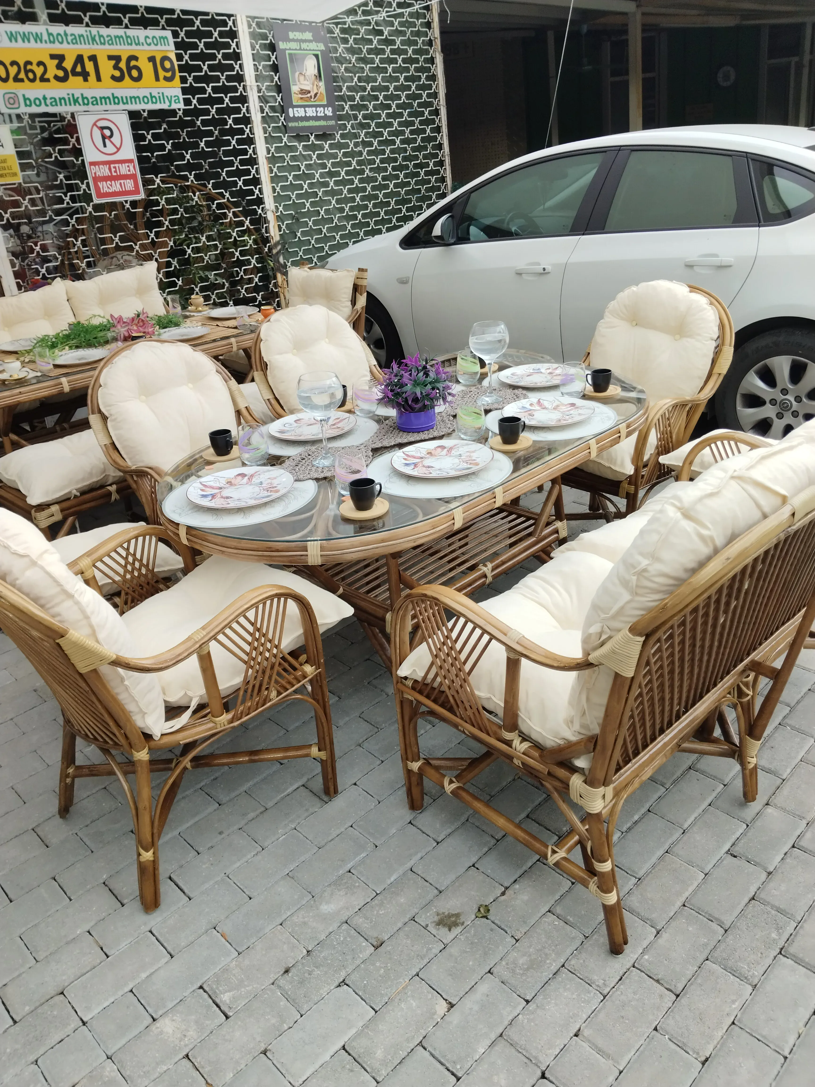 Kocaeli bambu teras balkon takımı
