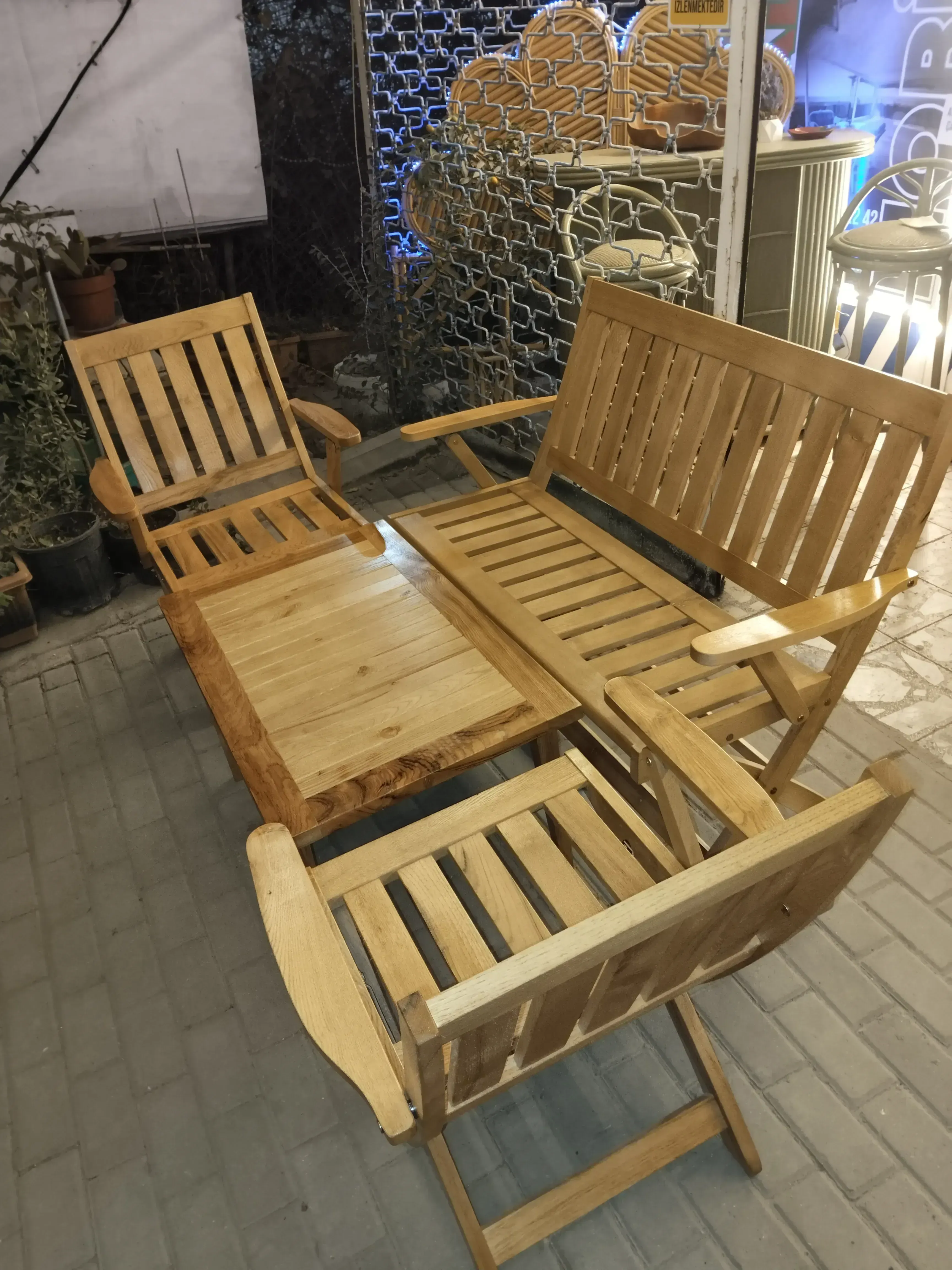 Kocaeli kafe katlanır sandalye bahçeye ahşap grubu