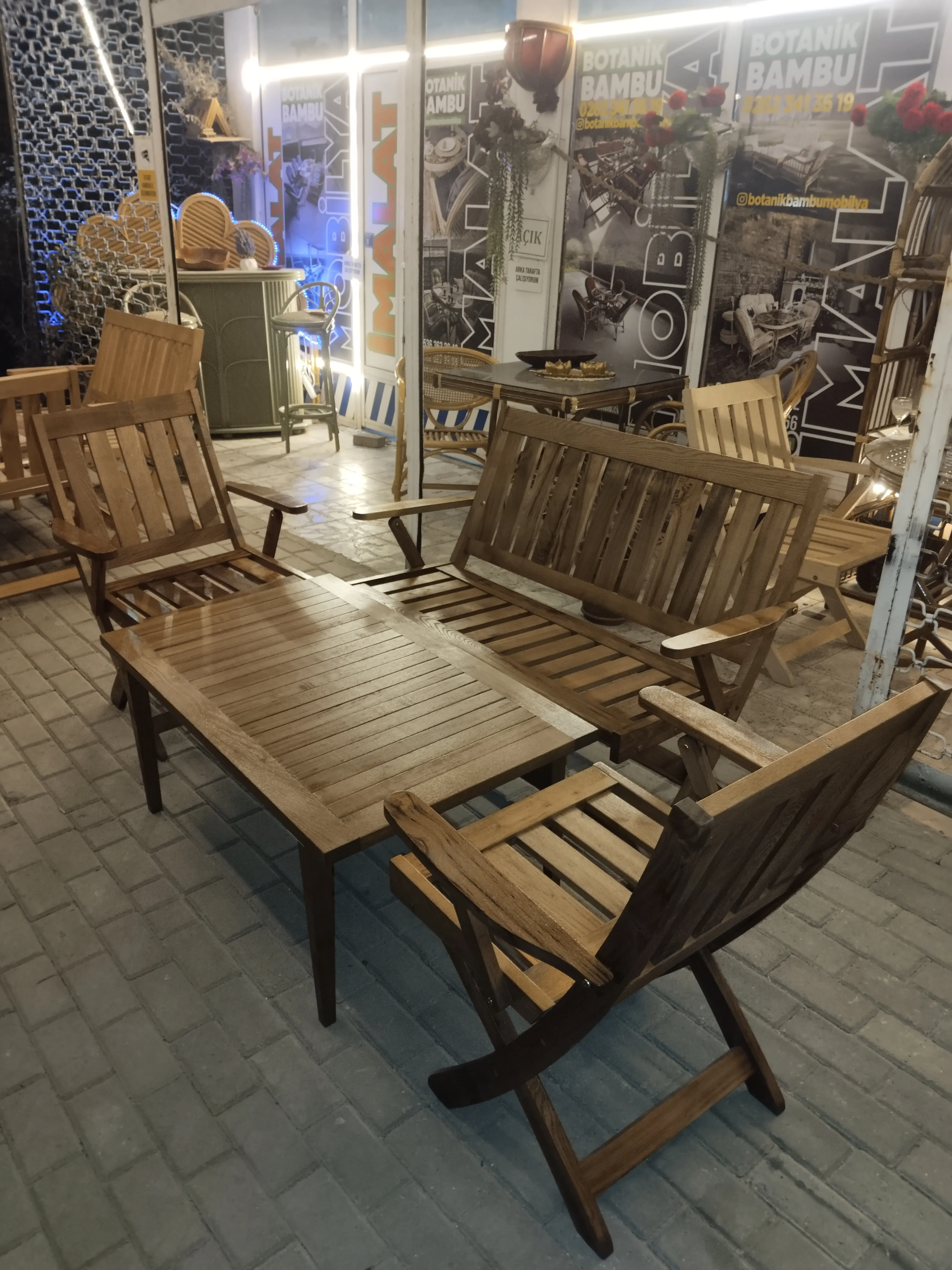 Kocaeli kafe katlanır sandalye bahçeye ahşap grubu