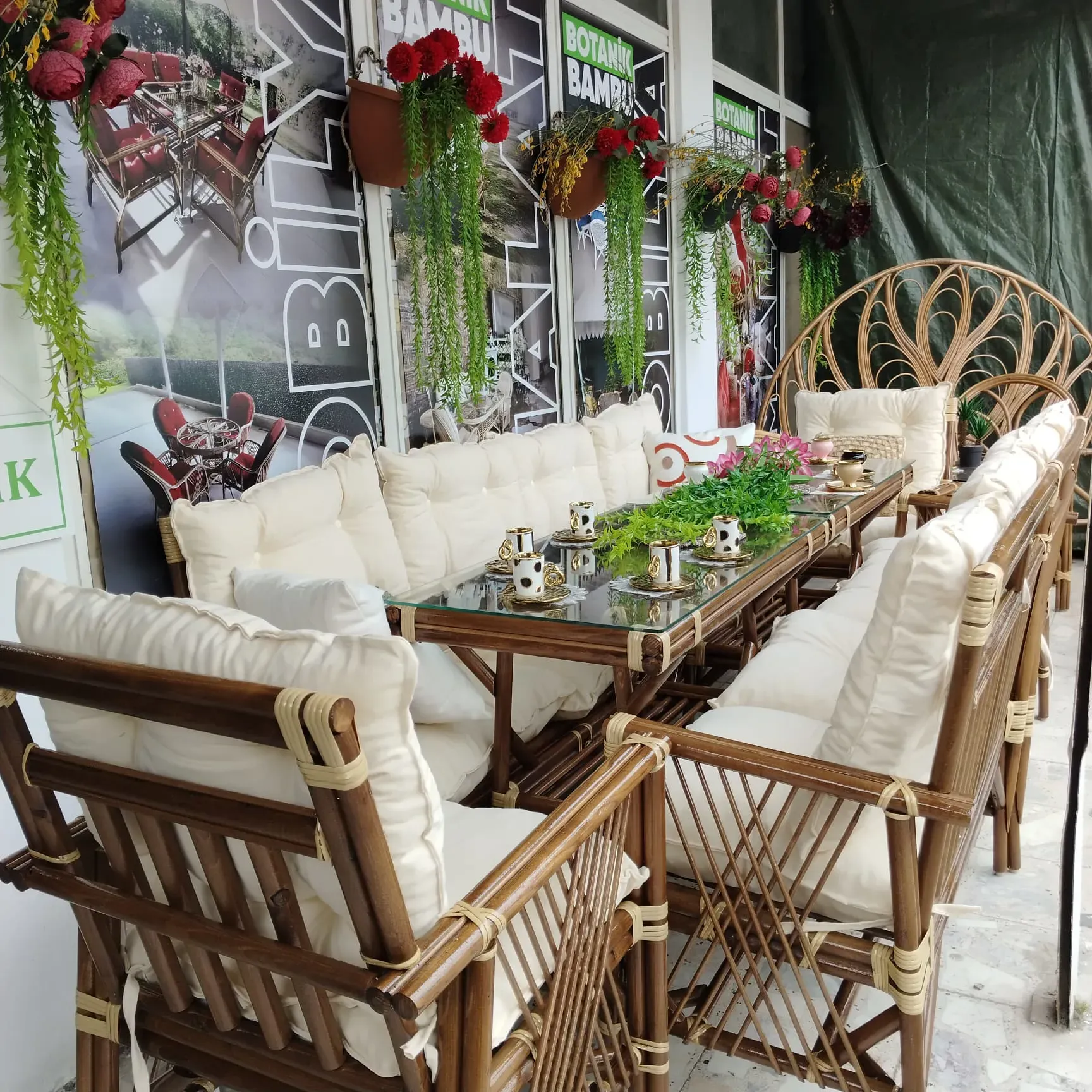 Lale Bambu Bahçe Balkon Mobilyaları 10 Kişilik 