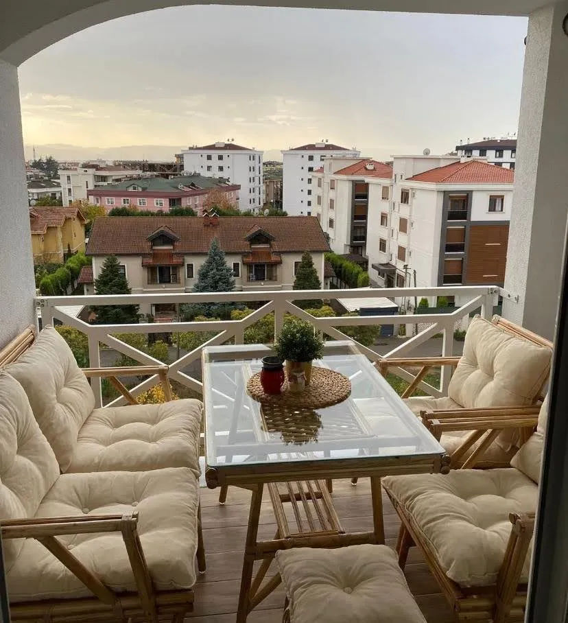 Manisa Bambu Balkon Bahçe Düz Sopa Takımı 4 Kişilik