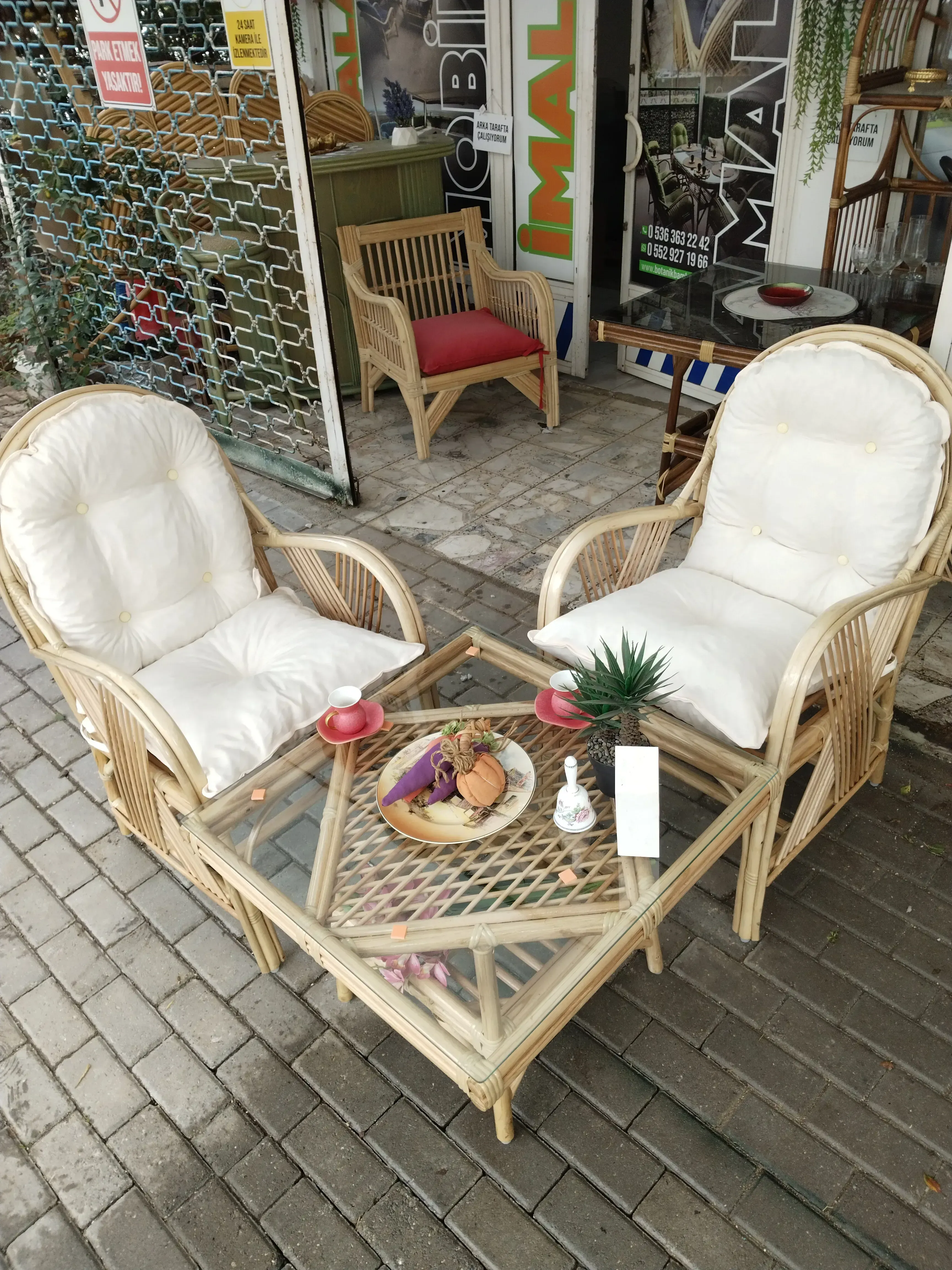 Muğla Bambu Balkon Bahçe Takımı 2 Kişilik 