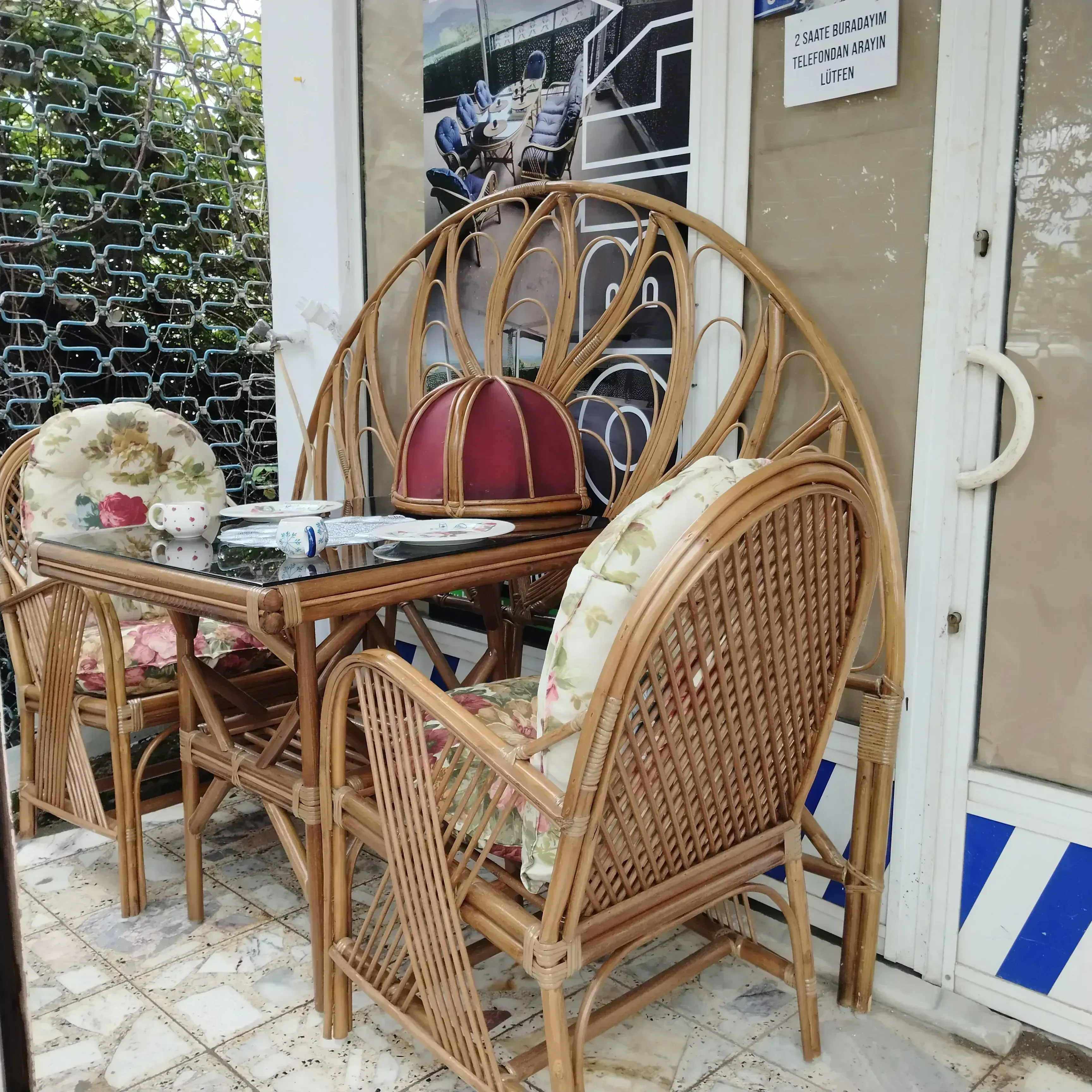 Muğla Bambu Balkon Bahçe Takımı 2 Kişilik 
