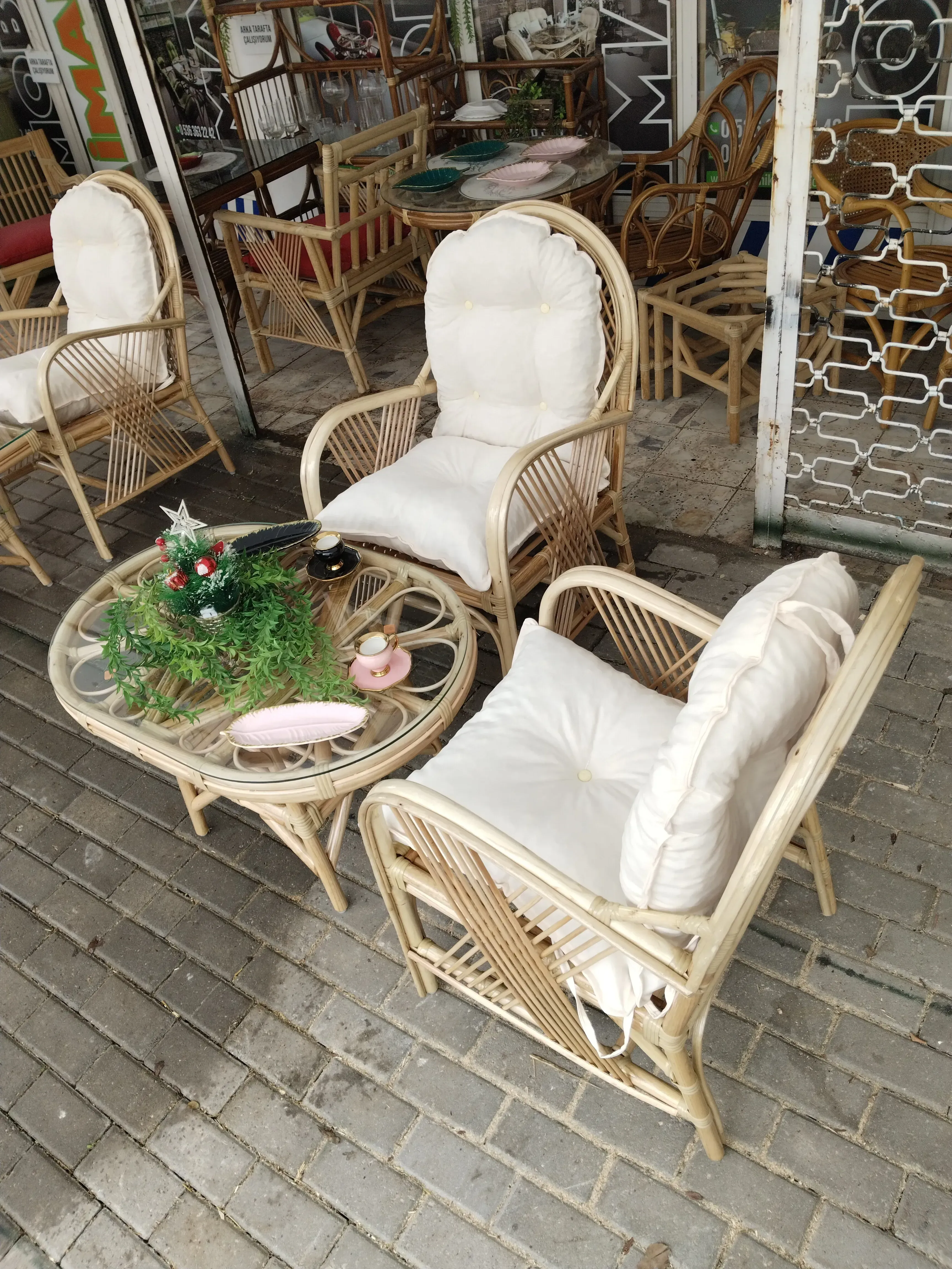 Muğla Bambu Balkon Bahçe Takımı 2 Kişilik 