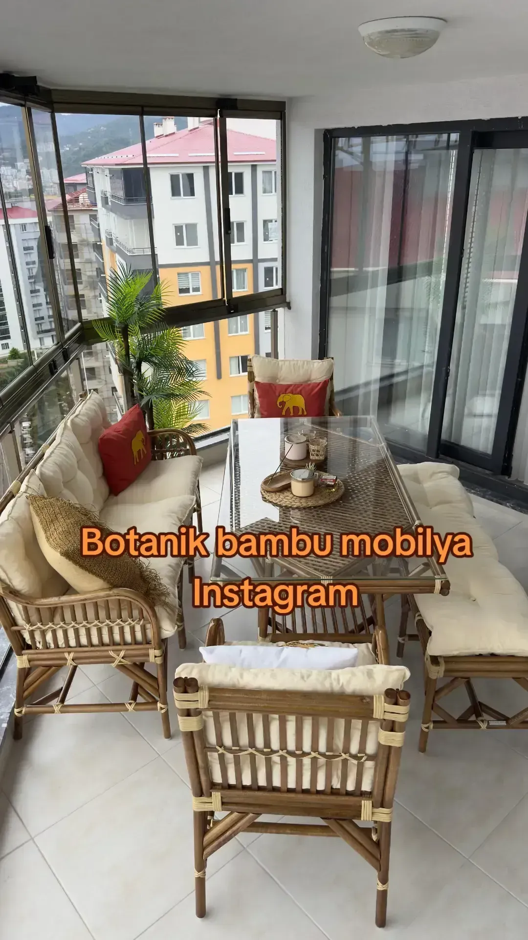 Trabzon bambu modern masa sandalye grubu