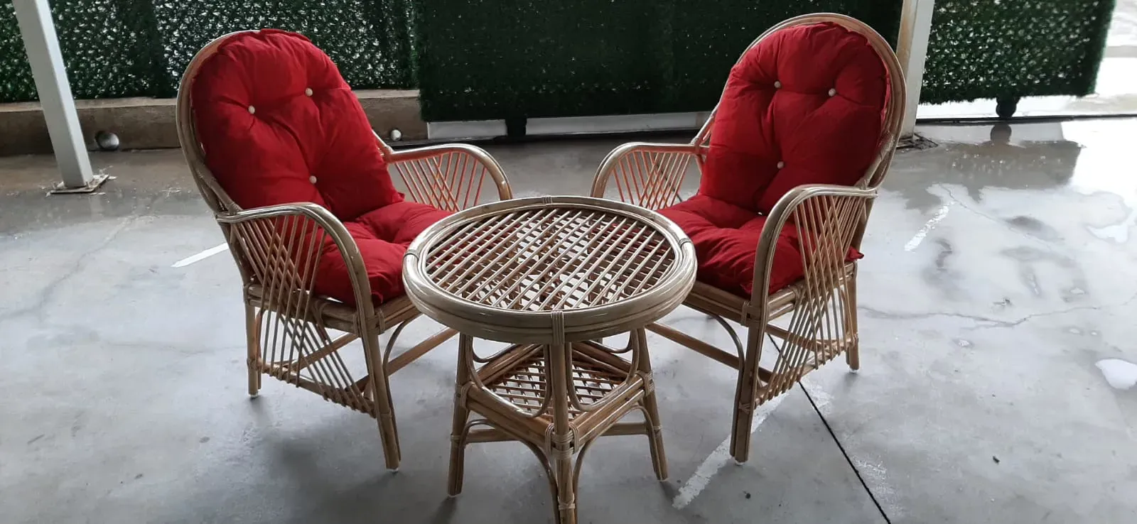 İstanbul Bambu Balkon Bahçe Monika  Takımı Ceviz 2 Kişilik