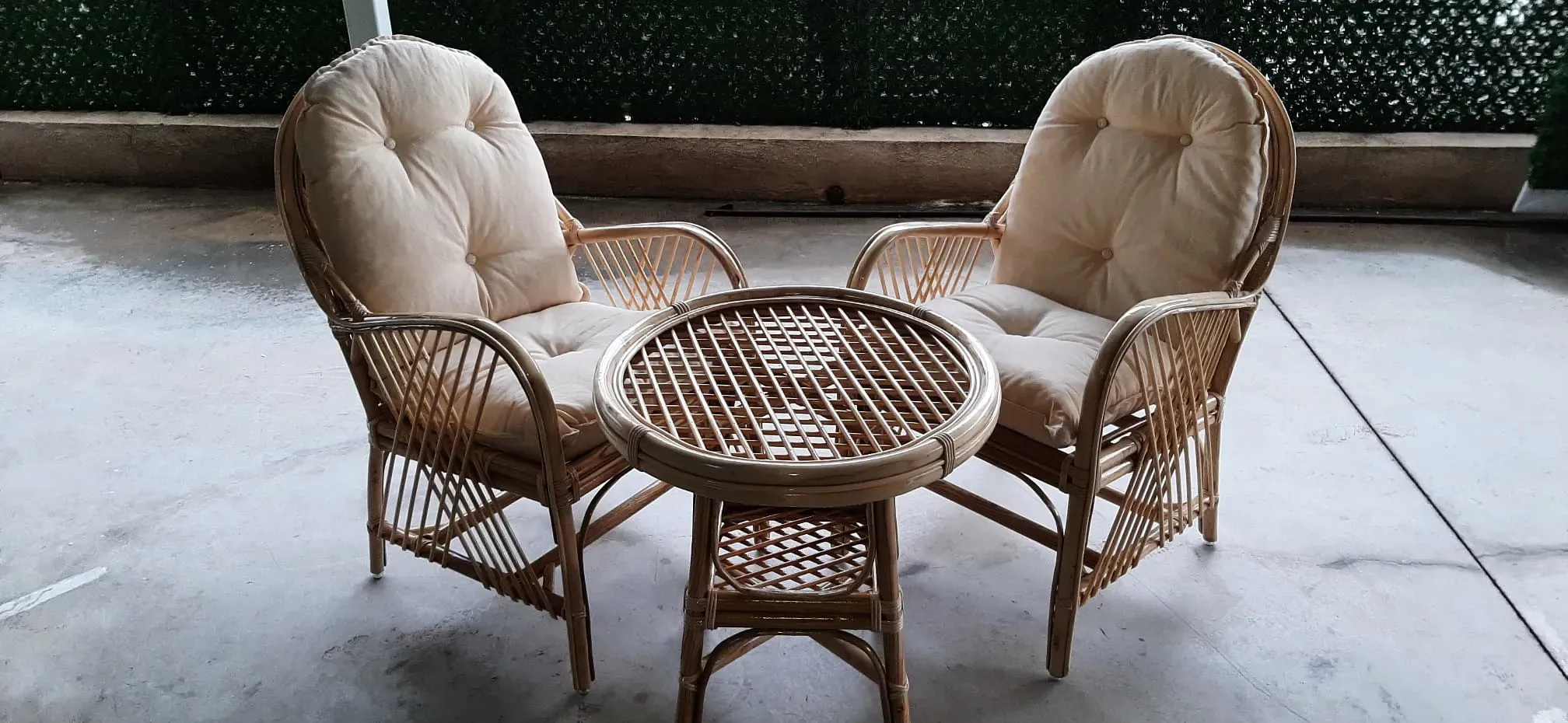 İstanbul Bambu Balkon Bahçe Çay Seti Ceviz 2 Kişilik