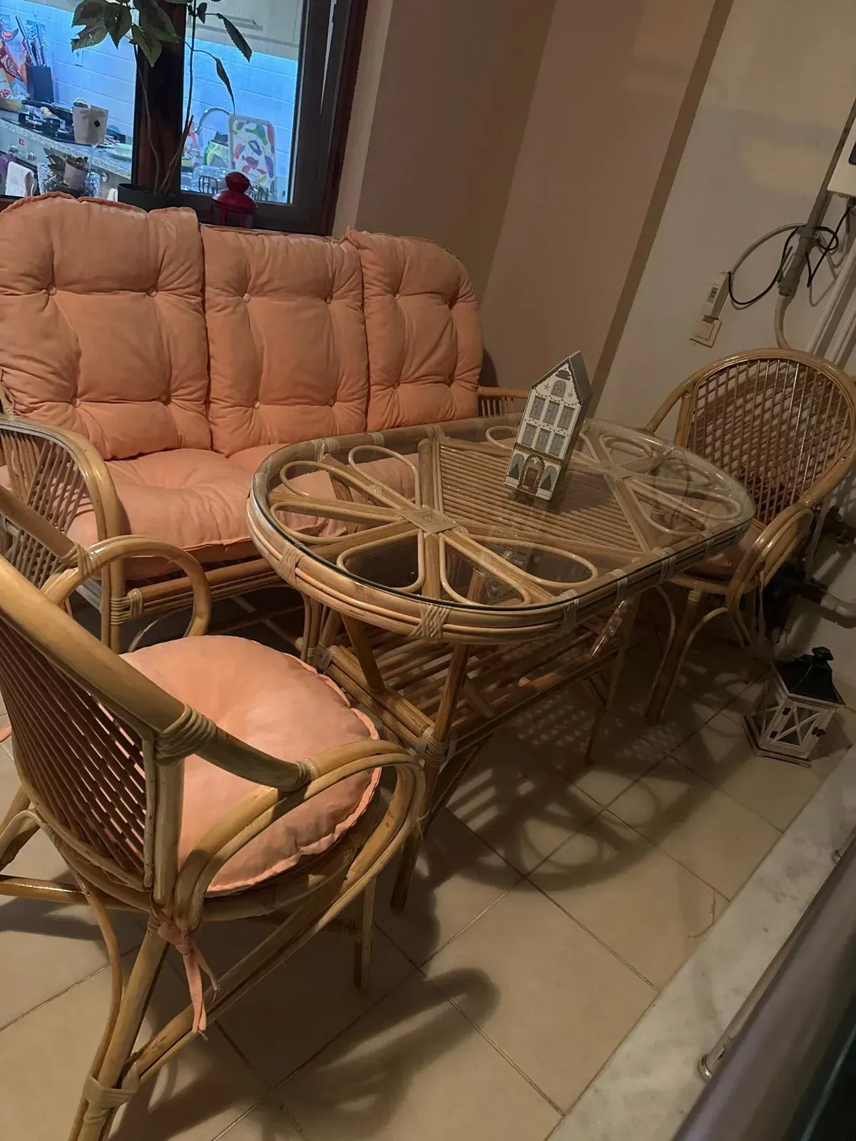 İstanbul bambu cam balkon 5 kişilik takımı