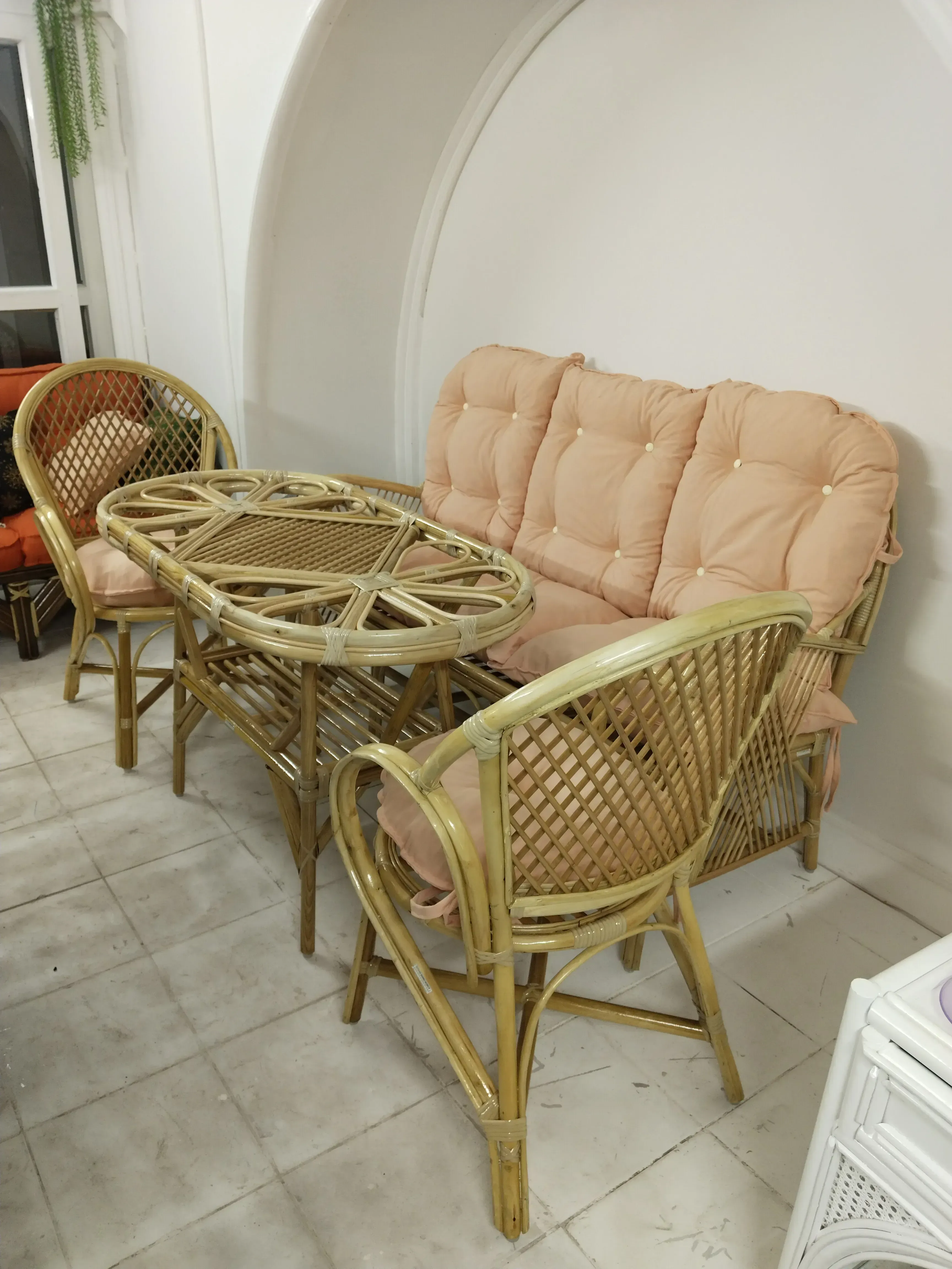 İstanbul bambu cam balkon 5 kişilik takımı