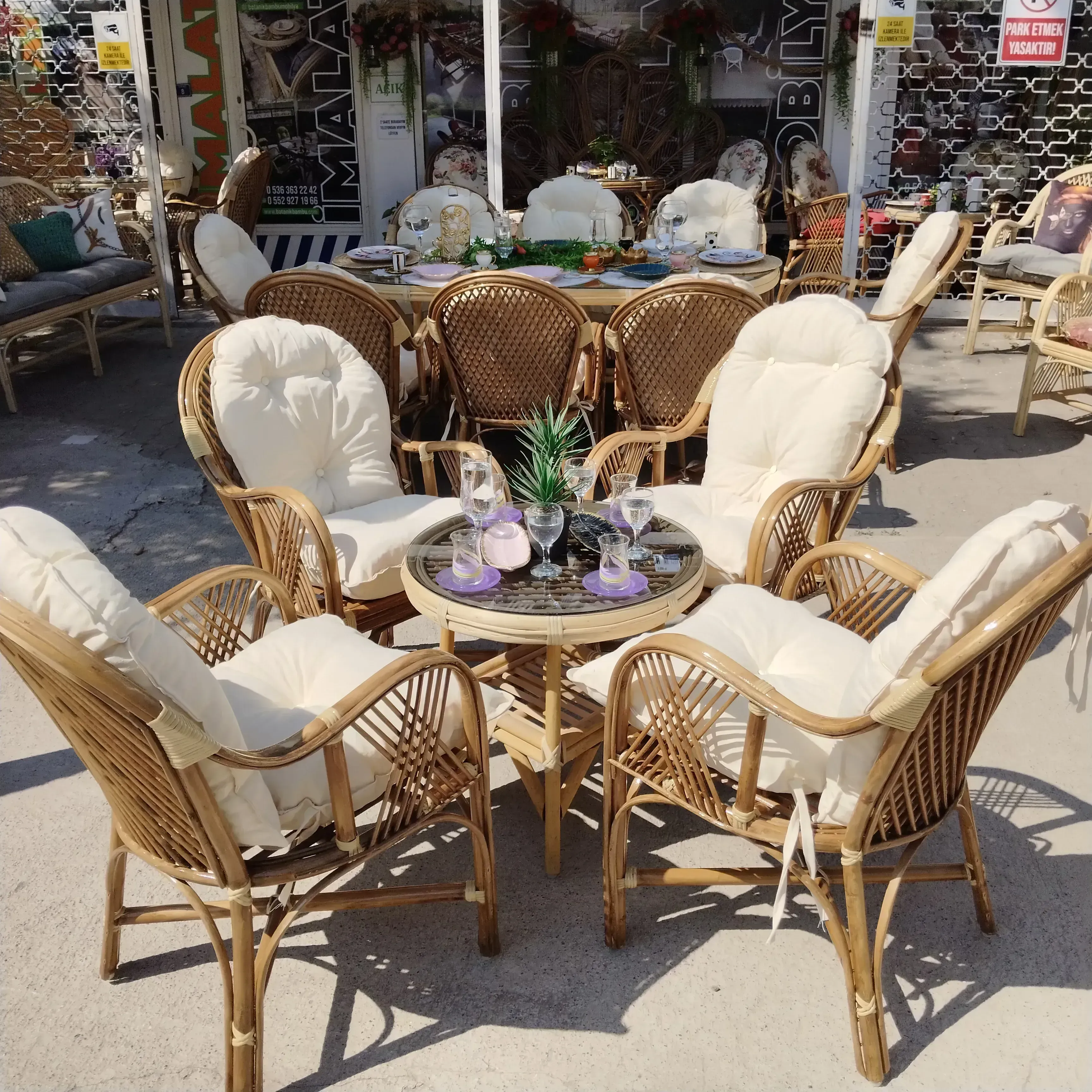 İzmir Bambu Bahçe Balkon Mobilyaları 4 Kişilik