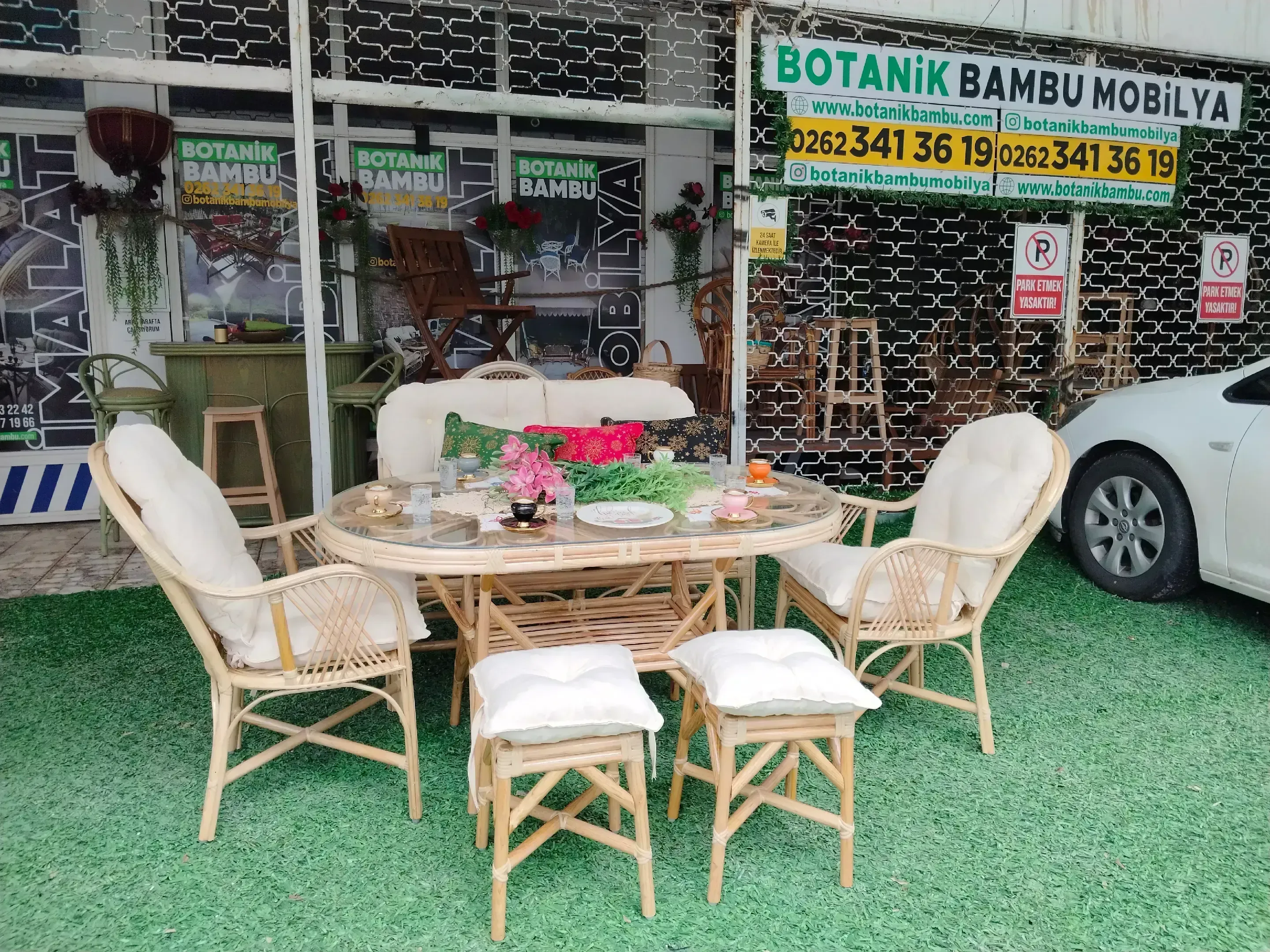 İzmir Bambu Bahçe Balkon Mobilyaları 4 Kişilik 