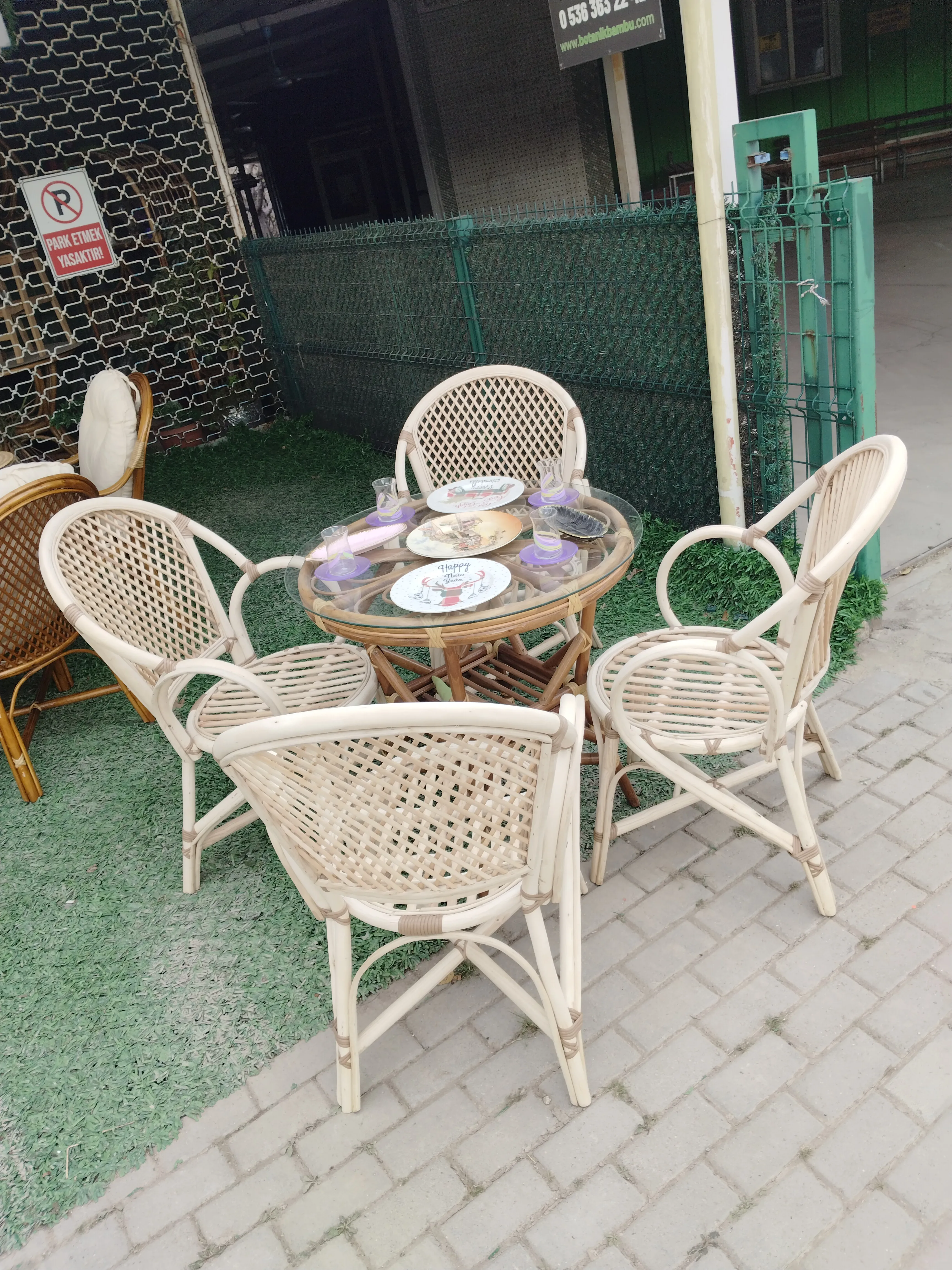 İzmir Bambu Bahçe Balkon Mobilyaları 4 Kişilik 