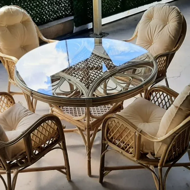 İzmir Bambu Balkon Bahçe Ajurlu Ramona Takımı 4 Kişilik 