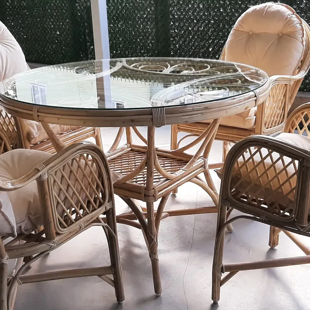 İzmir Bambu Balkon Bahçe Ajurlu Ramona Takımı 4 Kişilik 